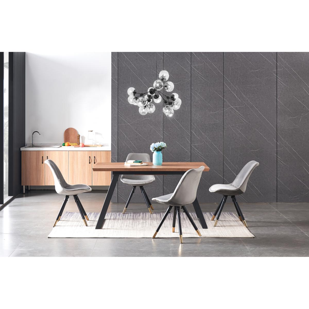 Sofia Toga LUX Dining Set with a Table and Chairs Set of 4 - Dark Grey – image 5