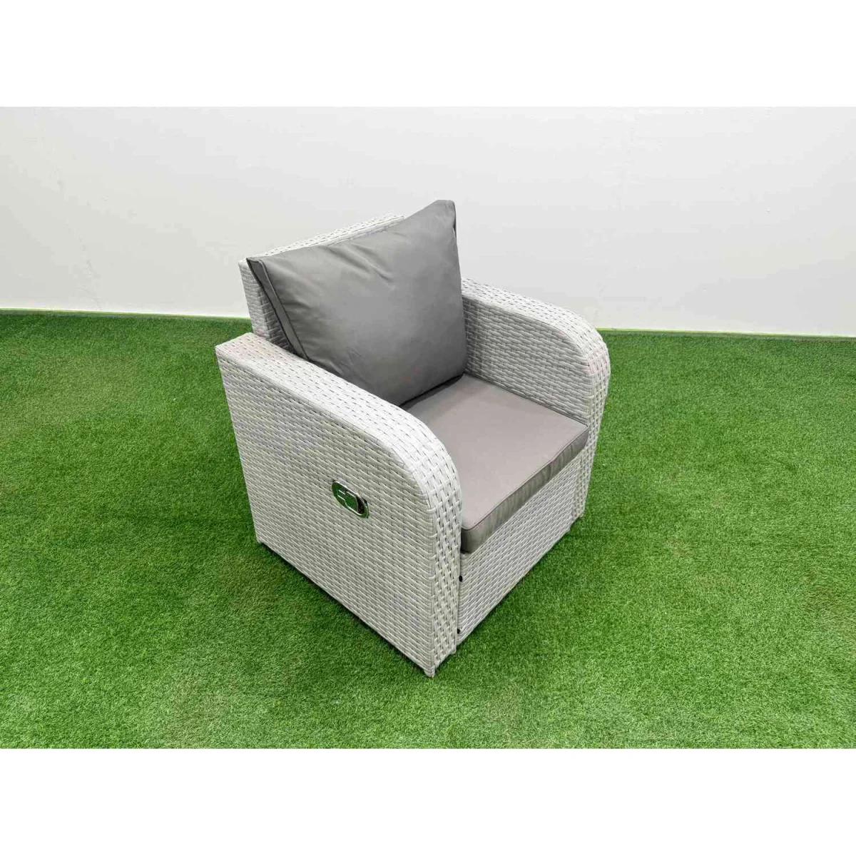 Fimous 7-Piece PE Rattan High-Back Patio Sofa & Dining Set with Reclining Chairs, Light Grey. - Light Grey – image 3