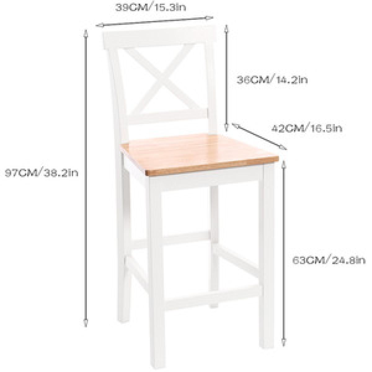 Modern Pine Wood Dinning Bar Table High Chair Stool Set - Grey – image 11