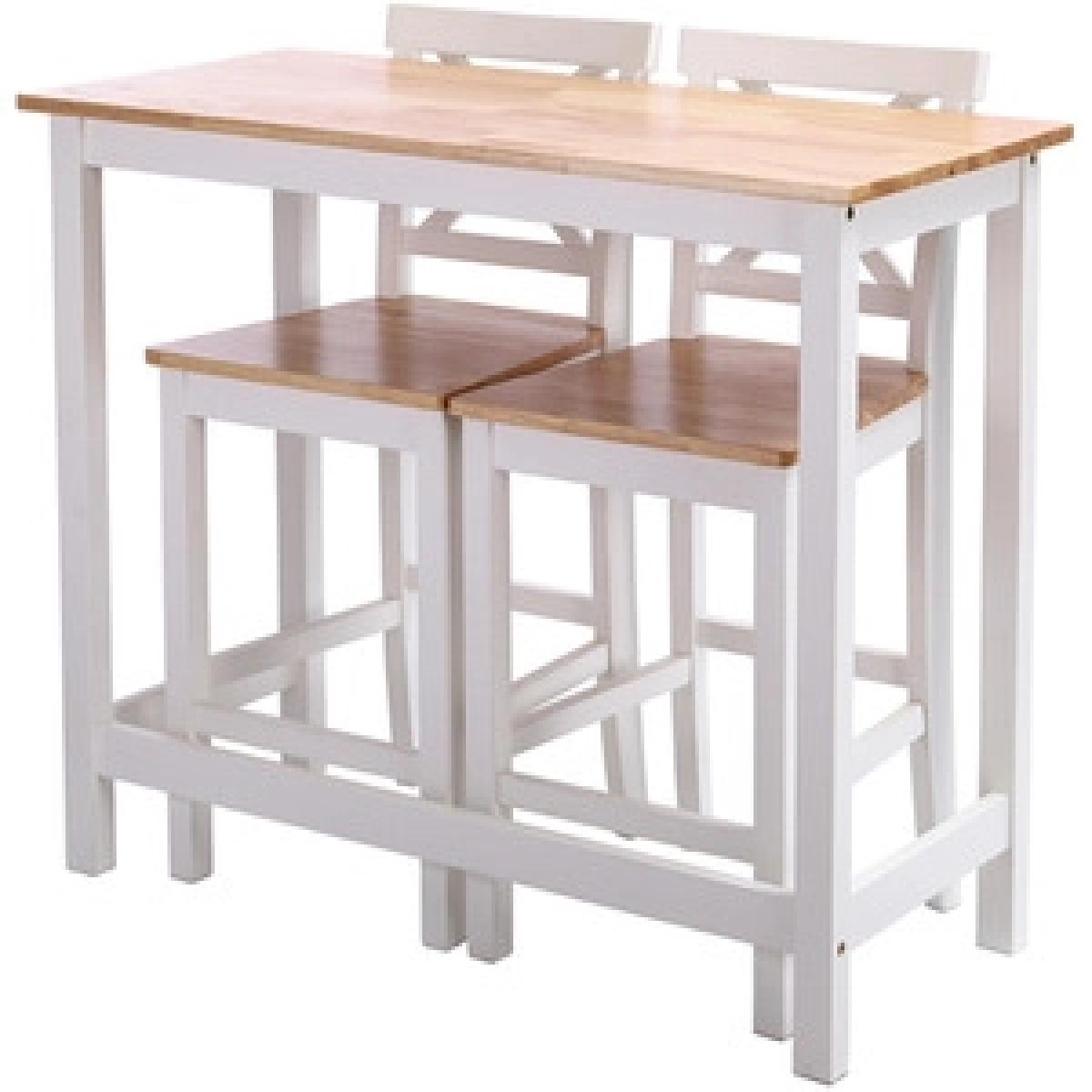 Modern Pine Wood Dinning Bar Table High Chair Stool Set - Grey – image 7