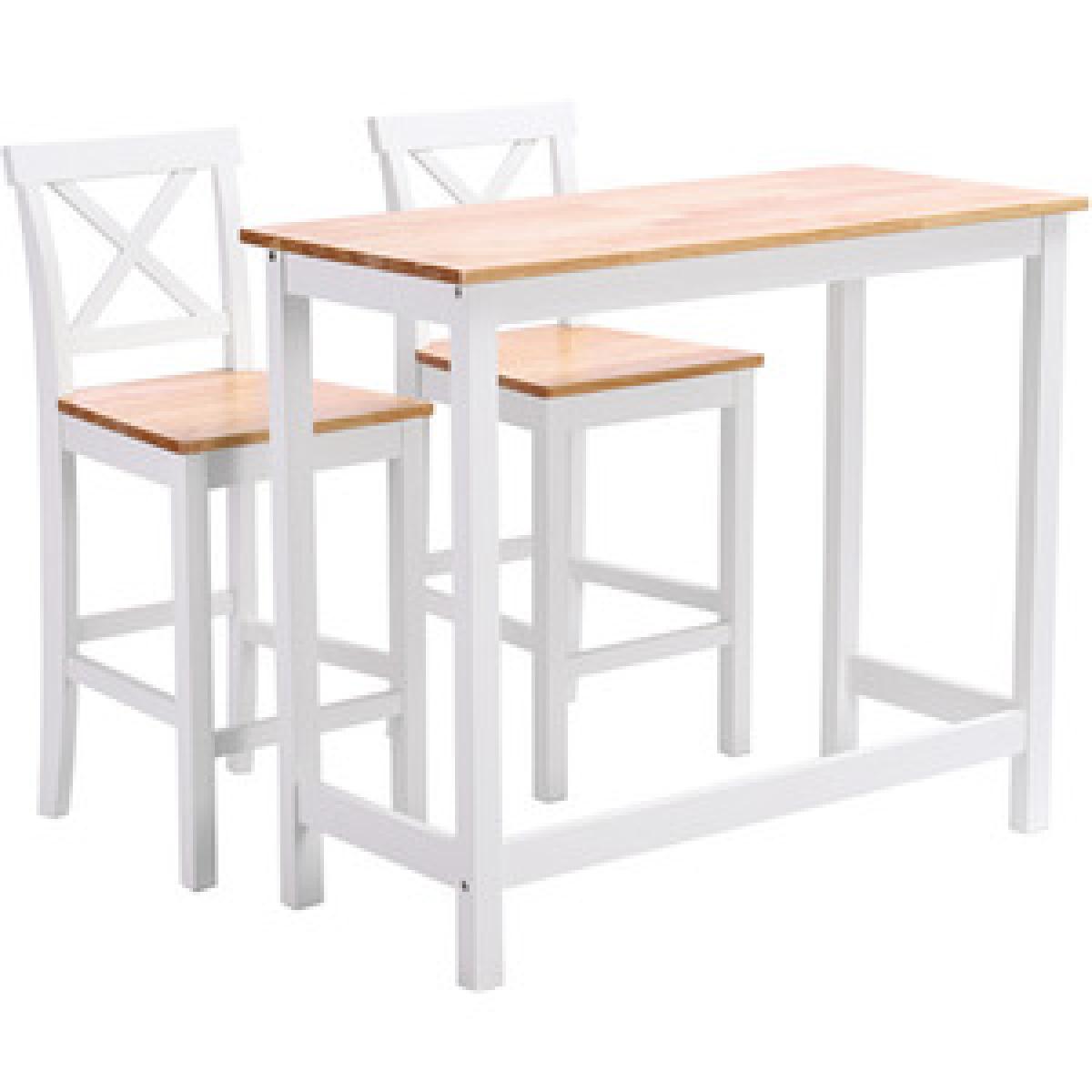 Modern Pine Wood Dinning Bar Table High Chair Stool Set - Grey – image 8