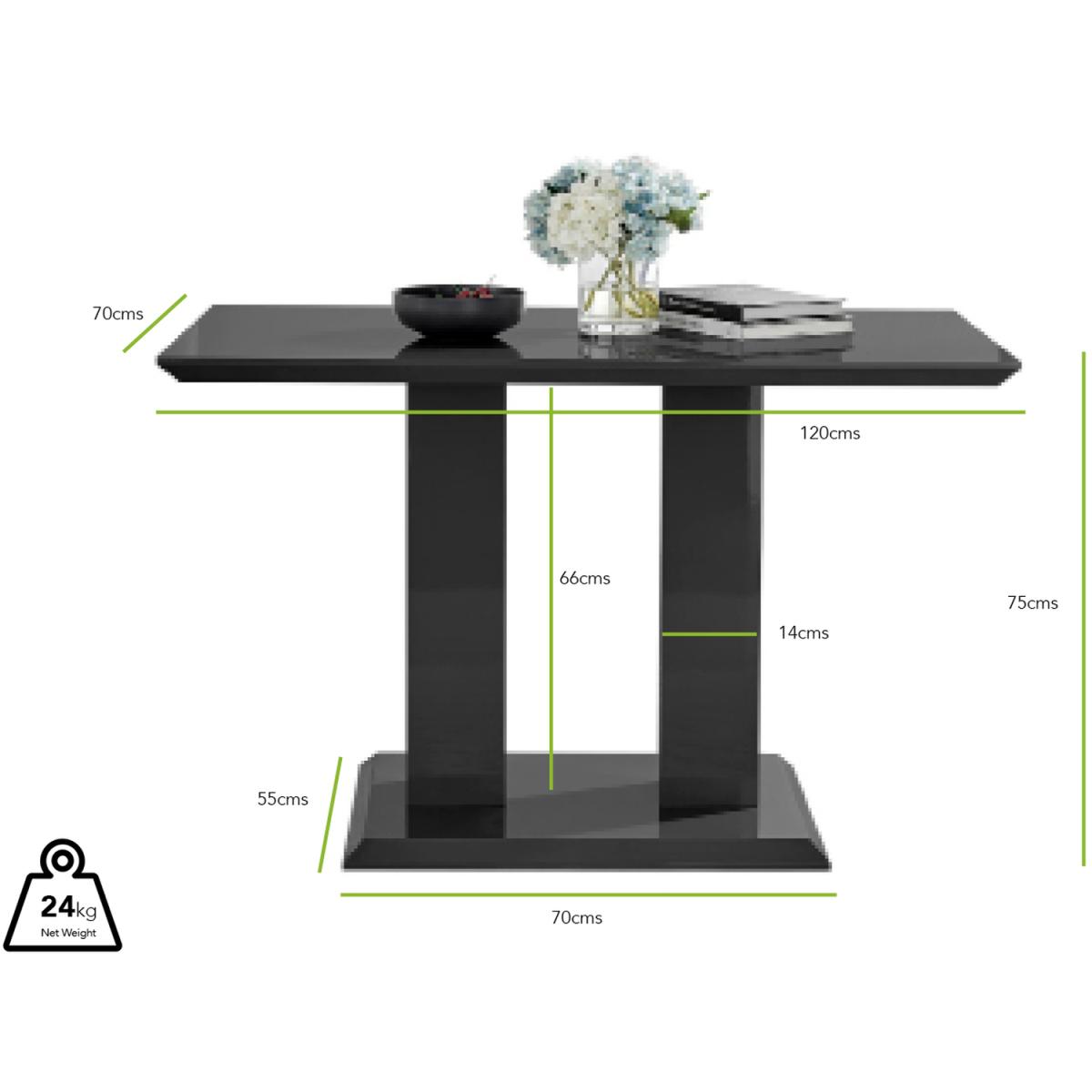 Imperia 4 Black Dining Table and 4 Isco Chairs - Grey – image 12