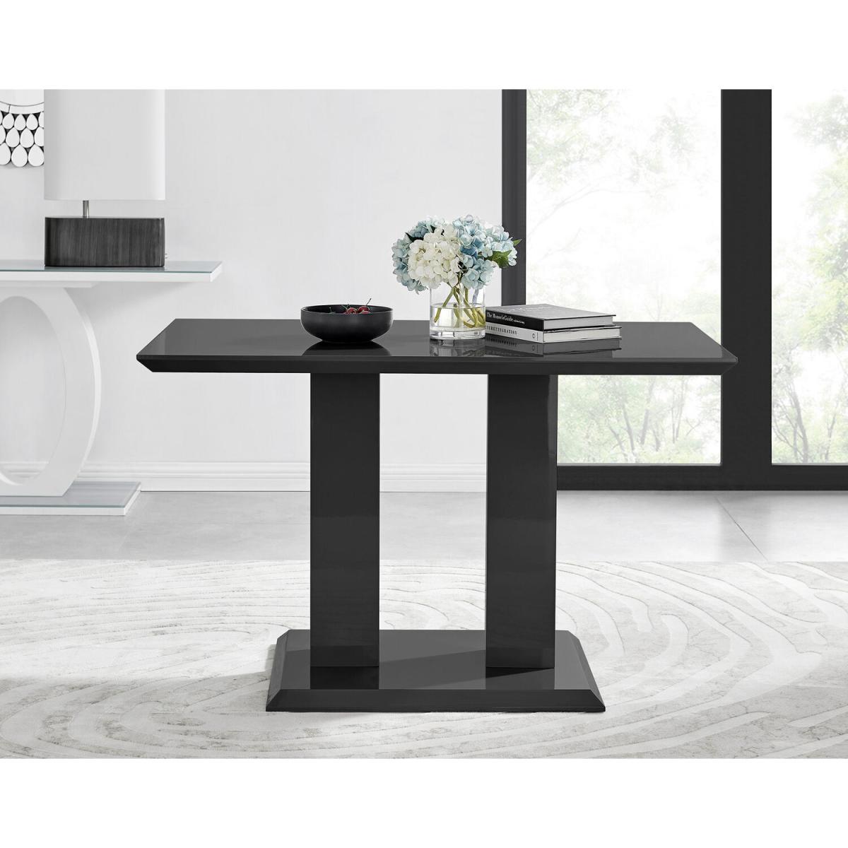 Imperia 4 Black Dining Table and 4 Isco Chairs - Grey – image 16
