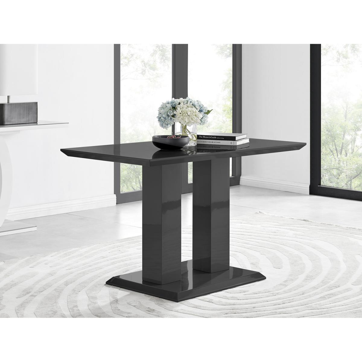 Imperia 4 Black Dining Table and 4 Isco Chairs - Grey – image 8