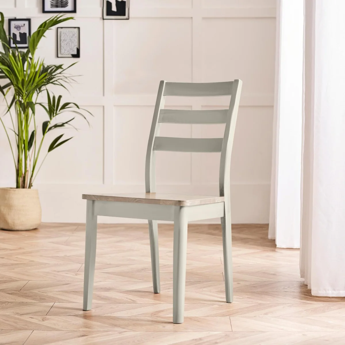 Lulworth Whitewashed Wood Dining Table 6 Lynton Chairs - Light Grey – image 8