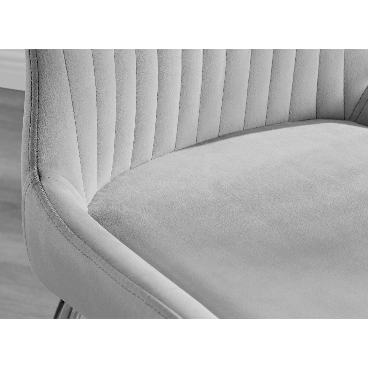 Kylo White Marble Effect Dining Table and 4 Nora Silver Leg Chairs - Light Grey – image 13