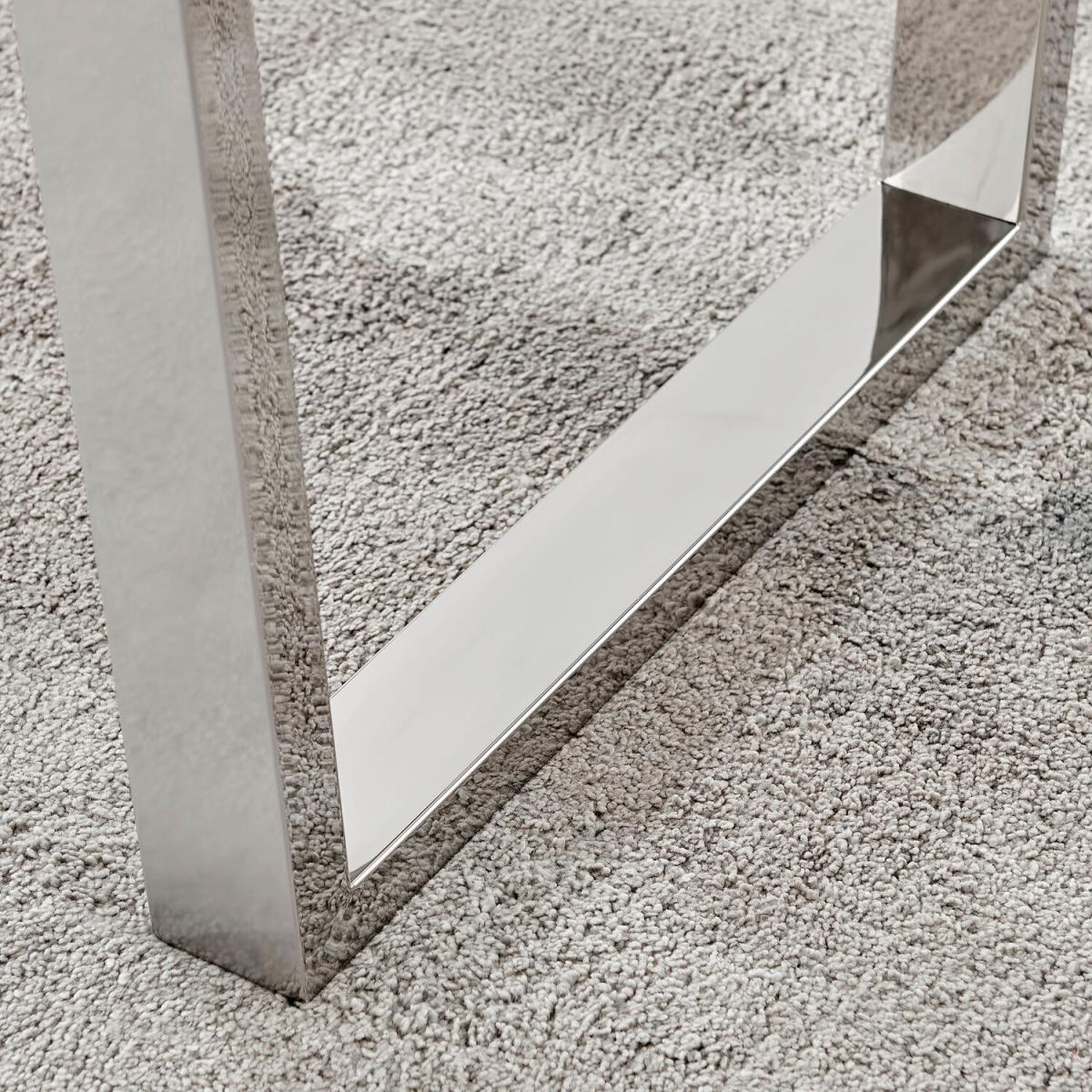 Kylo White Marble Effect Dining Table and 4 Nora Silver Leg Chairs - Light Grey – image 6