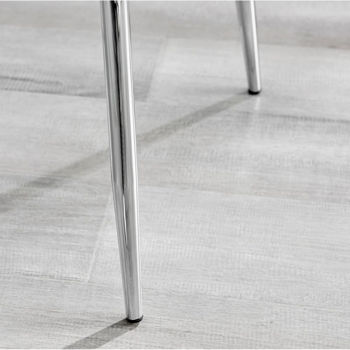 Kylo White Marble Effect Dining Table and 4 Nora Silver Leg Chairs - Light Grey – image 8