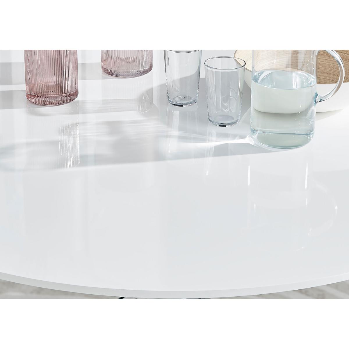 Novara White High Gloss 120cm Dining Table 4 Lorenzo Chairs - Mustard – image 3