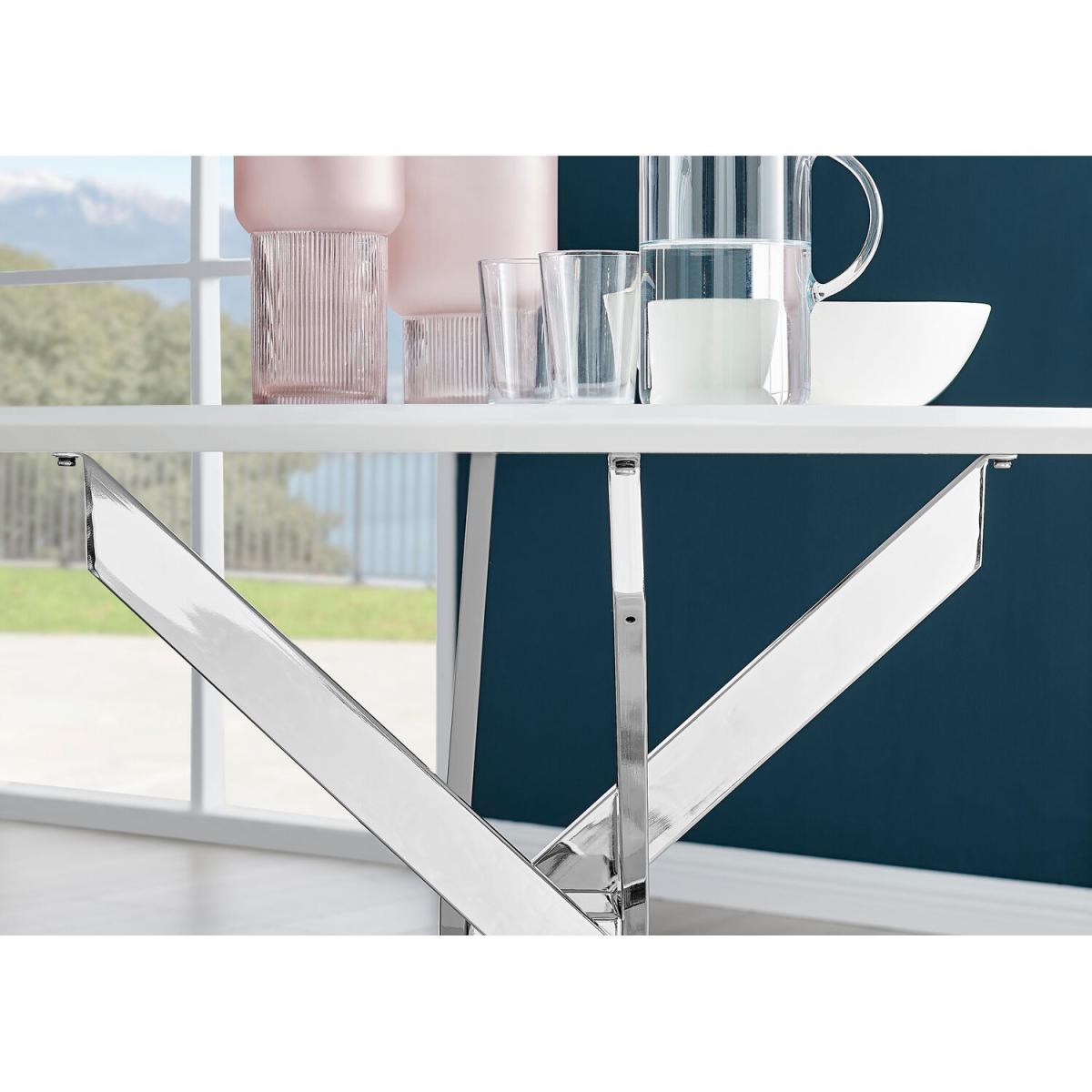 Novara White High Gloss 120cm Dining Table 4 Lorenzo Chairs - Mustard – image 4