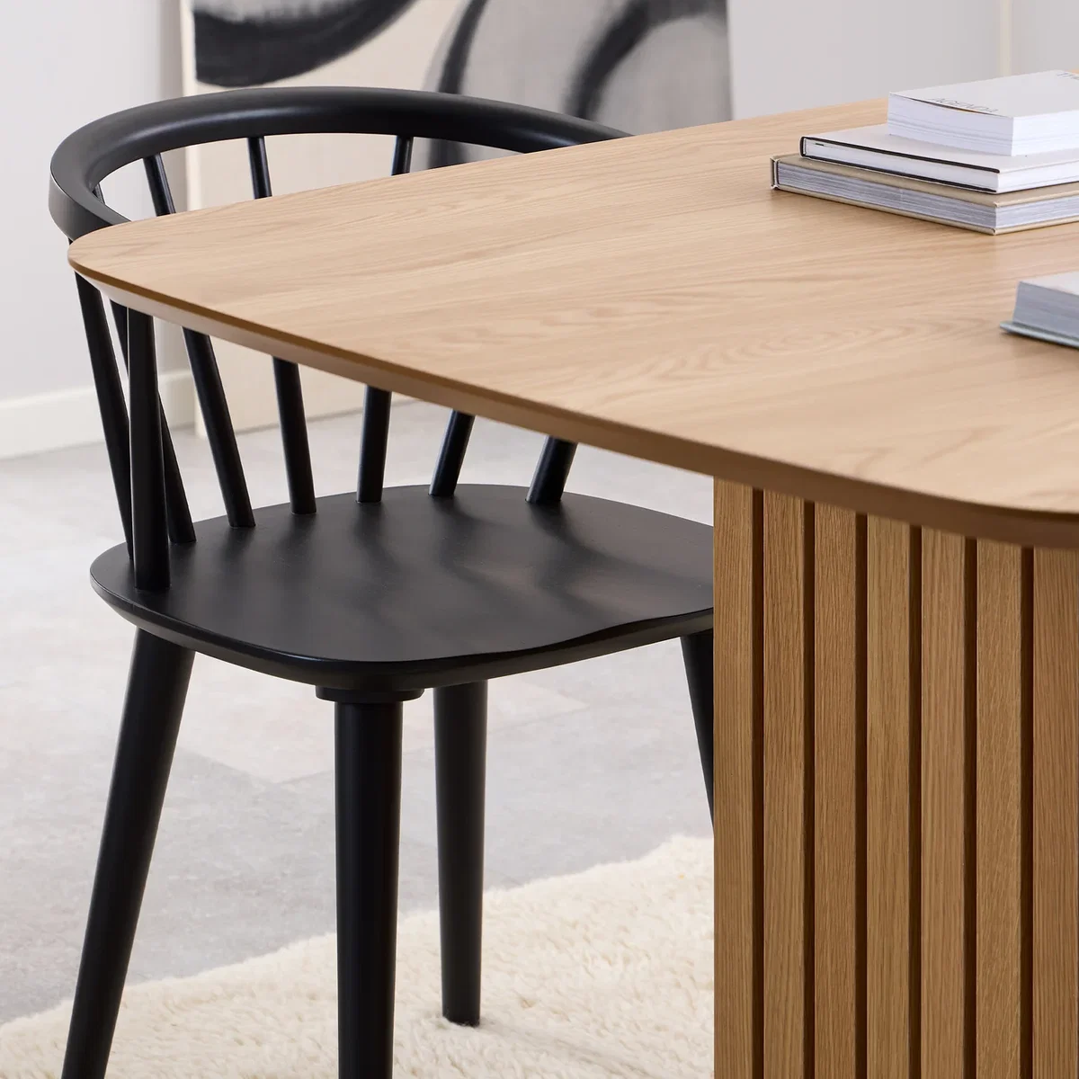 Christo Dining Table in Oak 220x105cm includes 6 Ida Dining Chairs in Black - Oak – image 3