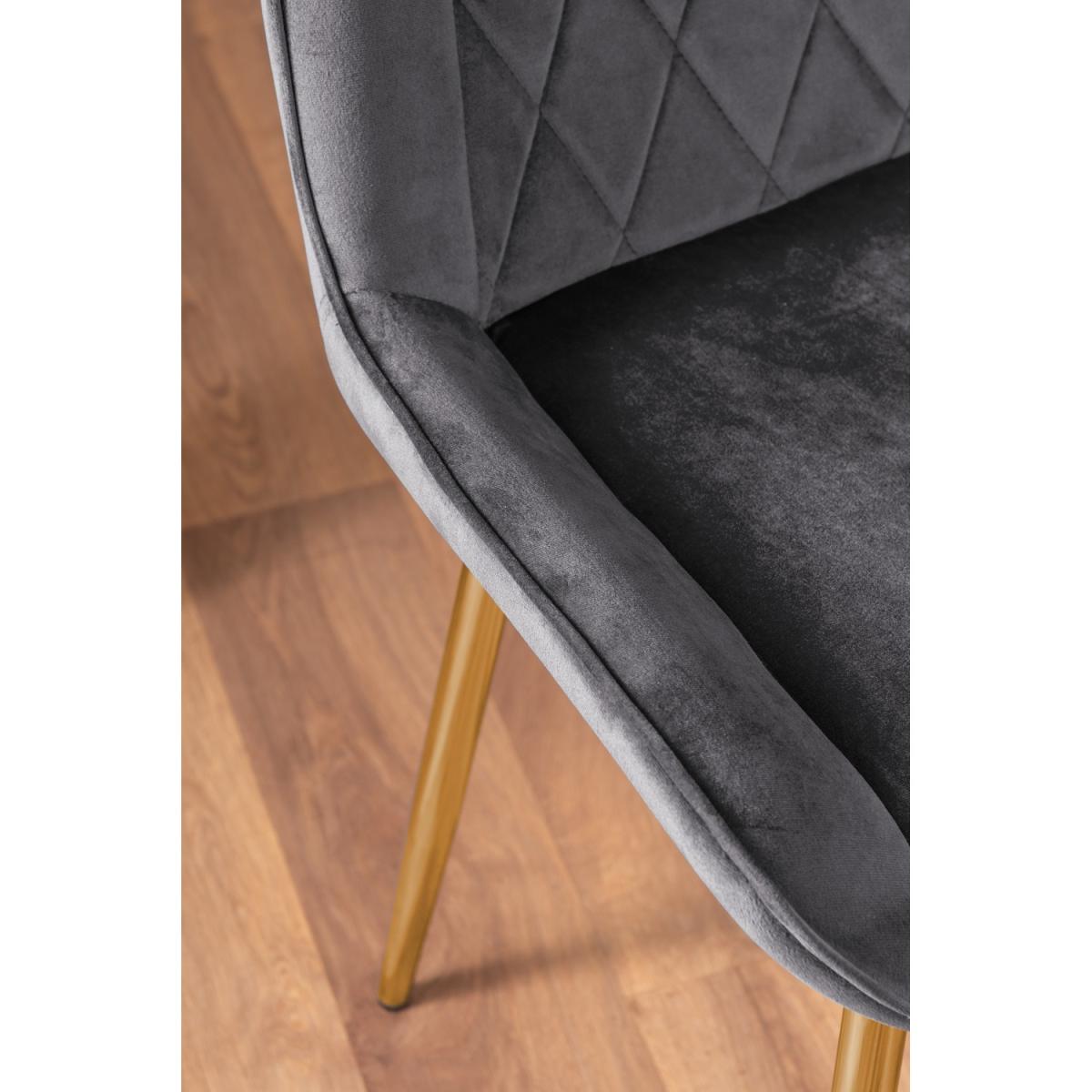 Taranto White High Gloss Dining Table and 6 Pesaro Gold Leg Chairs - Grey – image 6