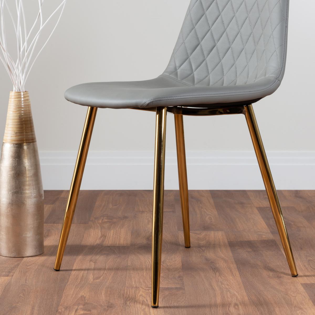Imperia 4 Black Dining Table and 4 Corona Gold Leg Chairs - Black – image 12