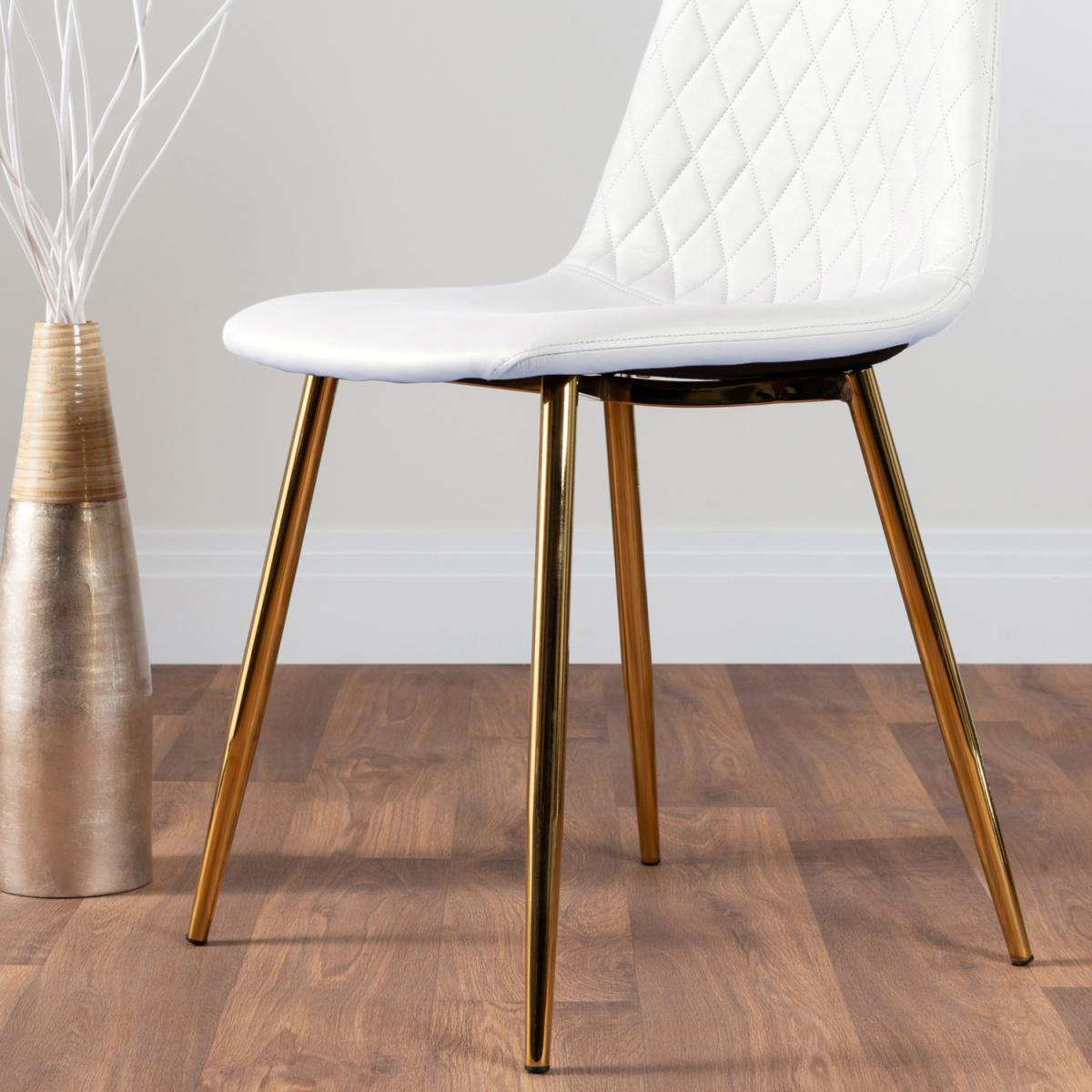 Imperia 4 Black Dining Table and 4 Corona Gold Leg Chairs - Black – image 13