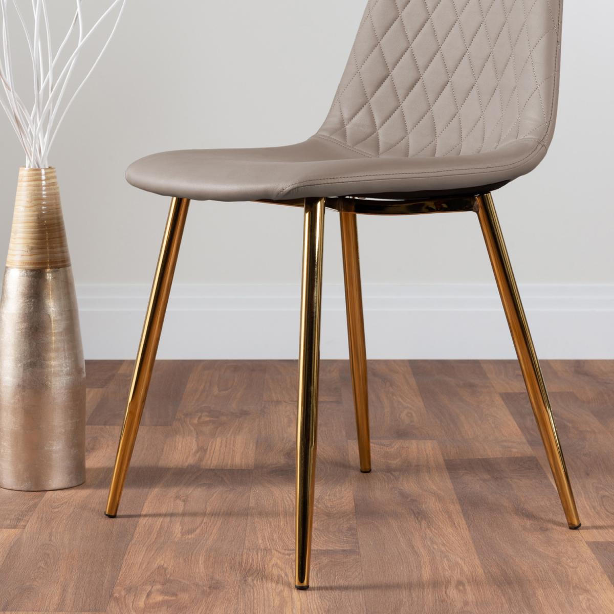 Imperia 4 Black Dining Table and 4 Corona Gold Leg Chairs - Black – image 14