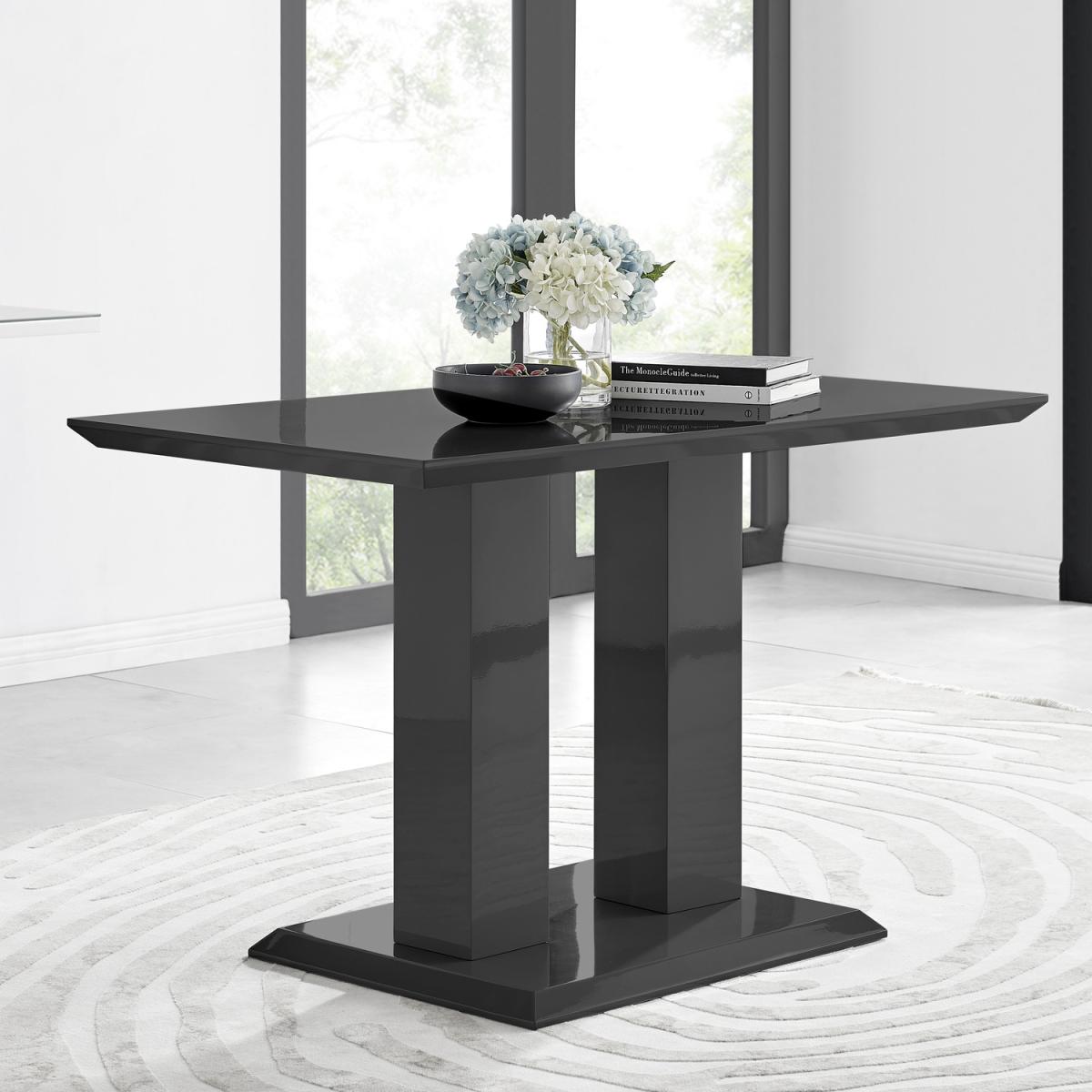 Imperia 4 Black Dining Table and 4 Corona Gold Leg Chairs - Black – image 6