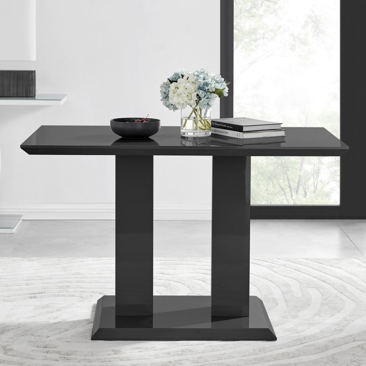 Imperia 4 Black Dining Table and 4 Corona Gold Leg Chairs - Black – image 7