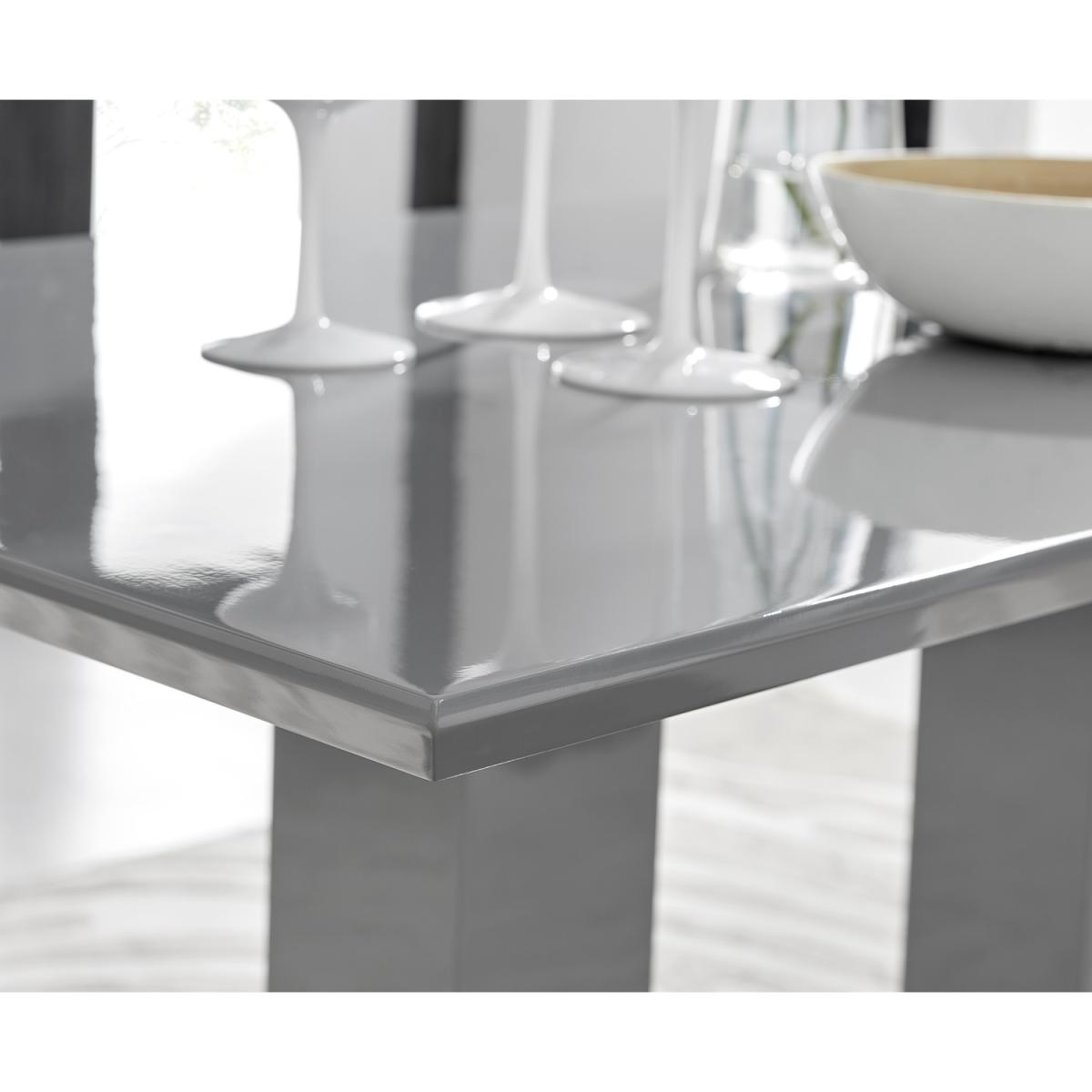 Imperia 6 Grey Dining Table and 6 Pesaro Silver Leg Chairs - Blue – image 2