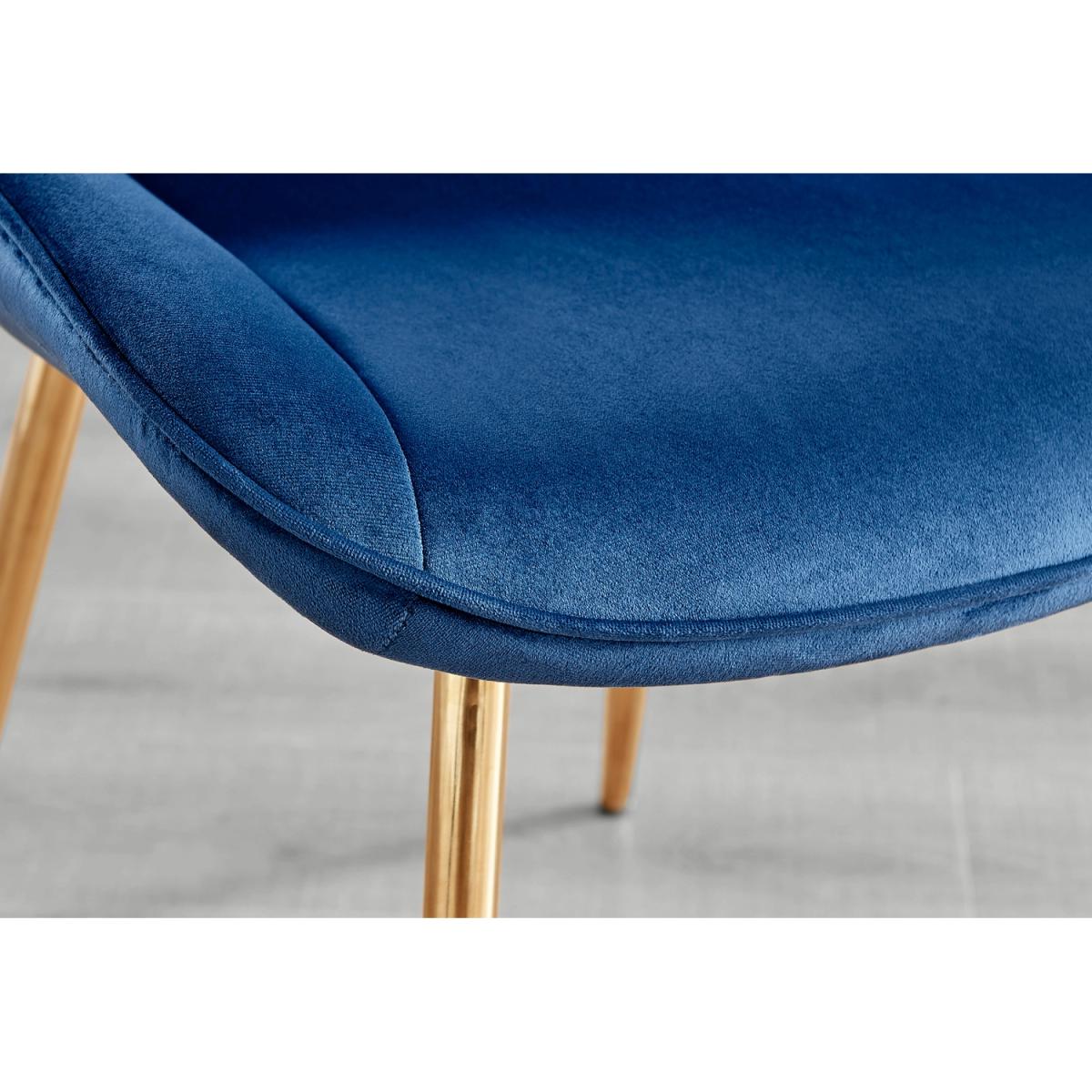Leonardo Dining Table and 4 Pesaro Gold Leg Chairs - Blue – image 12