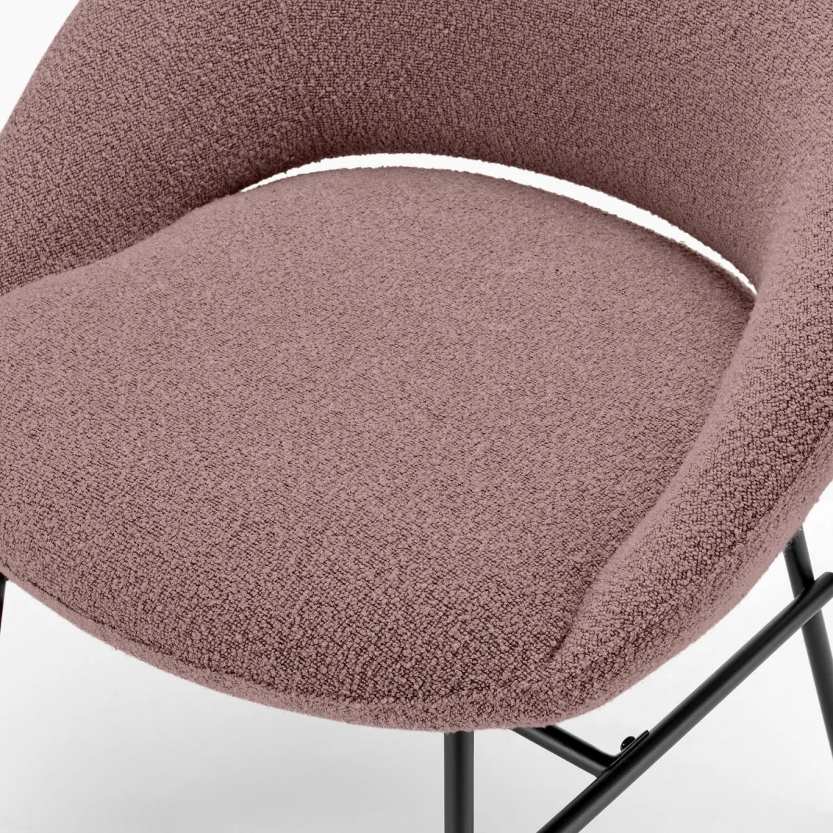 Penrose Round Black Wood Dining Table 4 Nella Chairs - Dusky Pink – image 13