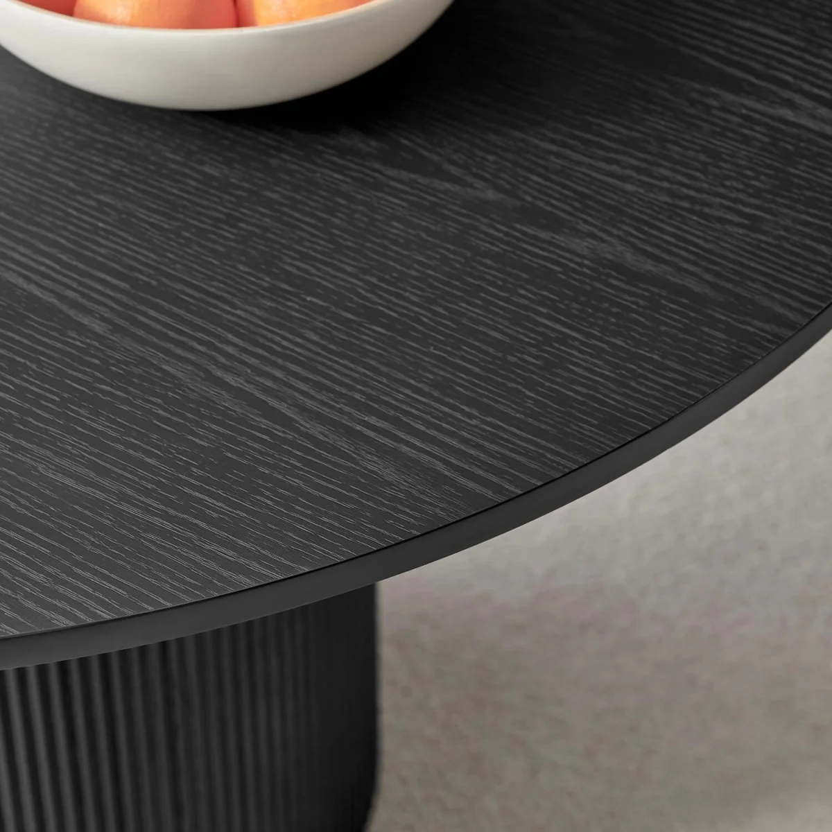 Penrose Round Black Wood Dining Table 4 Nella Chairs - Dusky Pink – image 5