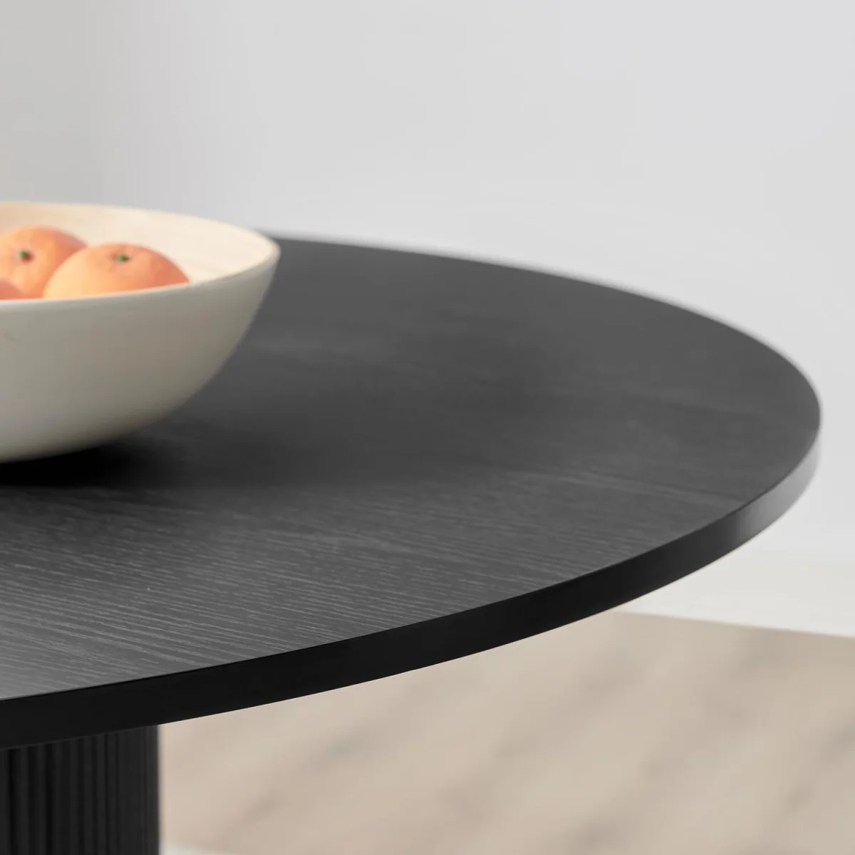 Penrose Round Black Wood Dining Table 4 Nella Chairs - Dusky Pink – image 6