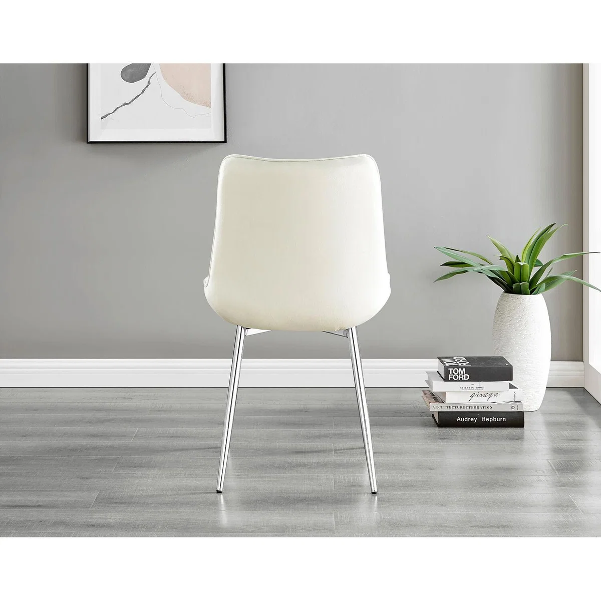 Kylo White Marble Effect Dining Table and 4 Pesaro Silver Leg Chairs - Navy – image 16