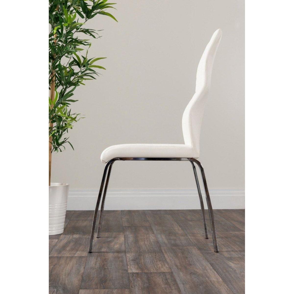 Imperia Black High Gloss Dining Table and 6 Luxury Andora Dining Chairs Set - White – image 17