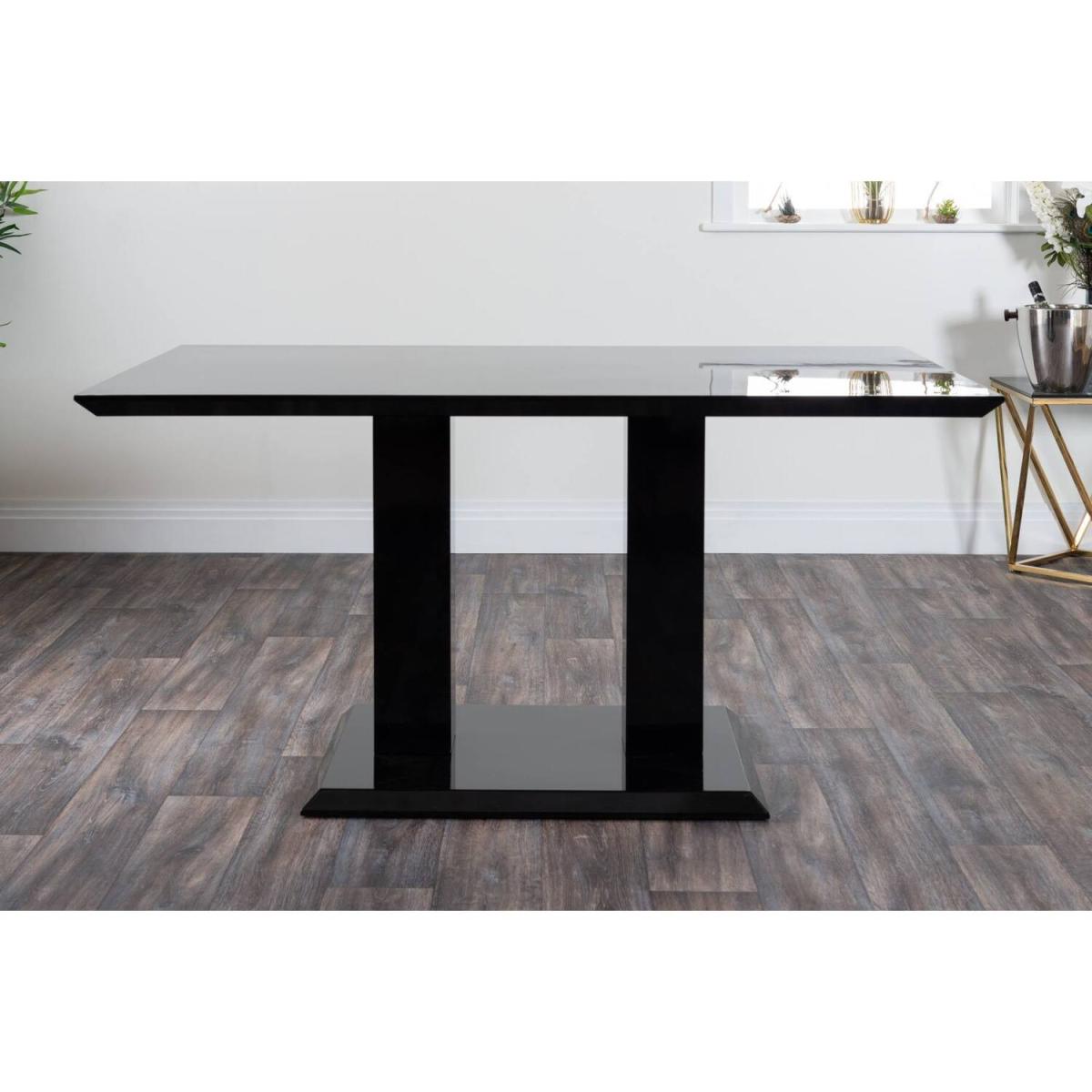 Imperia Black High Gloss Dining Table and 6 Luxury Andora Dining Chairs Set - White – image 5