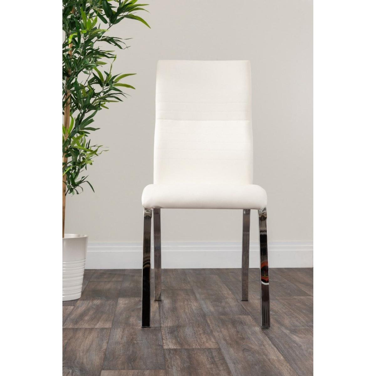 Imperia Black High Gloss Dining Table and 6 Luxury Andora Dining Chairs Set - White – image 8