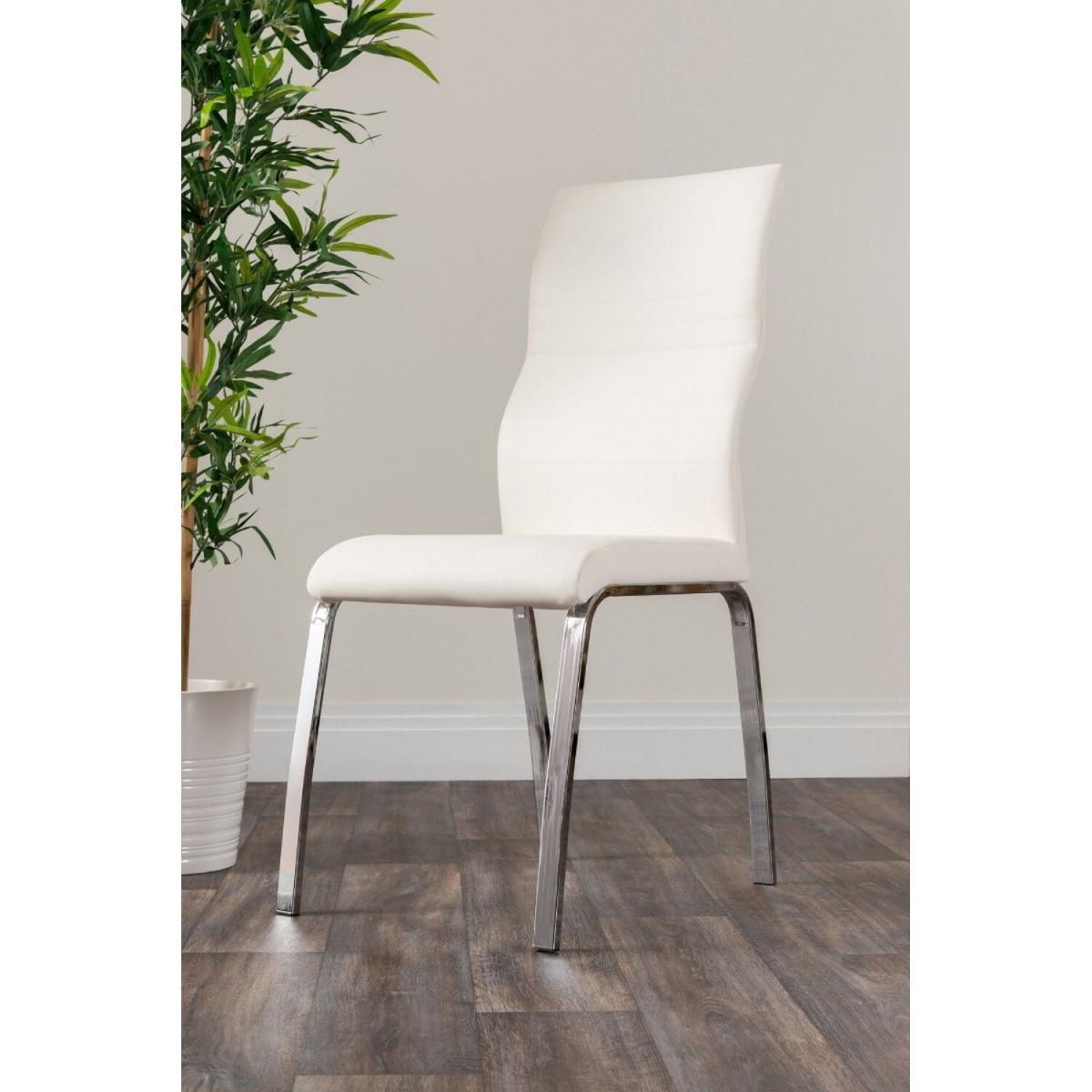 Imperia Black High Gloss Dining Table and 6 Luxury Andora Dining Chairs Set - White – image 9