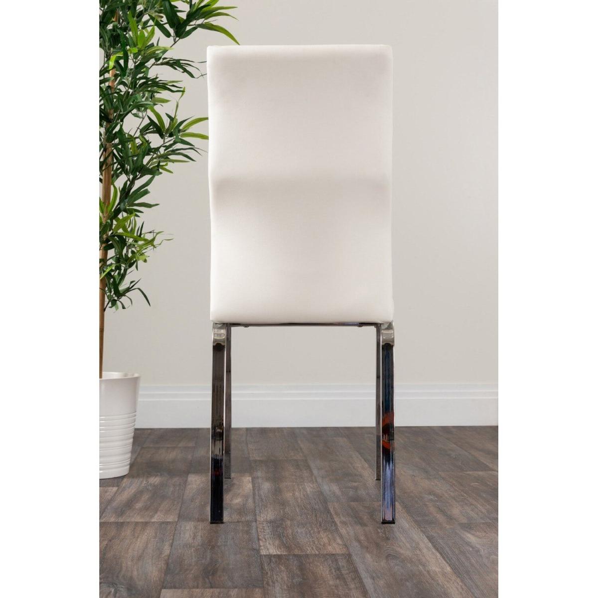 Imperia Black High Gloss Dining Table and 6 Luxury Andora Dining Chairs Set - White – image 10