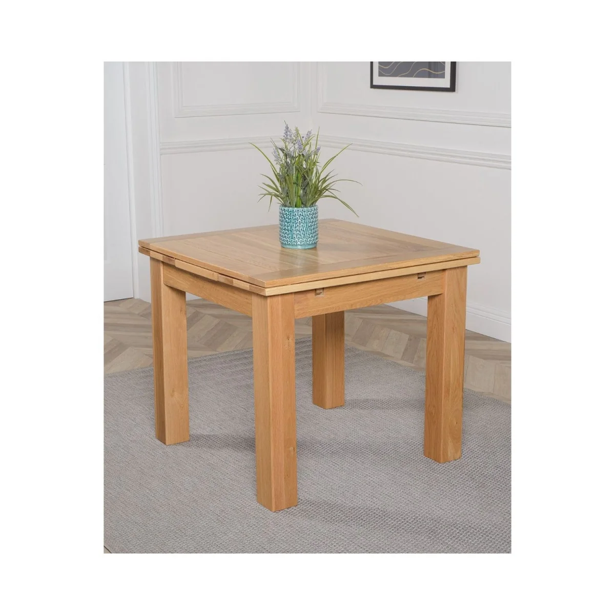 Richmond 90-150cm Oak Extending Dining Table and 6 Berkeley Leather Chairs - Brown – image 12