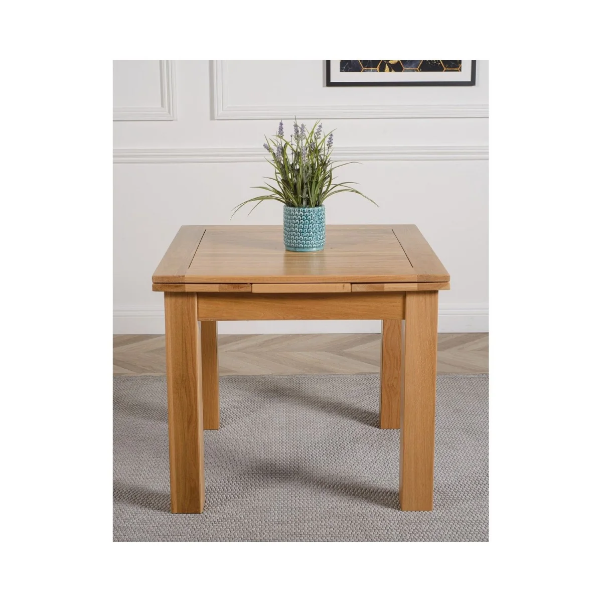 Richmond 90-150cm Oak Extending Dining Table and 6 Berkeley Leather Chairs - Brown – image 6