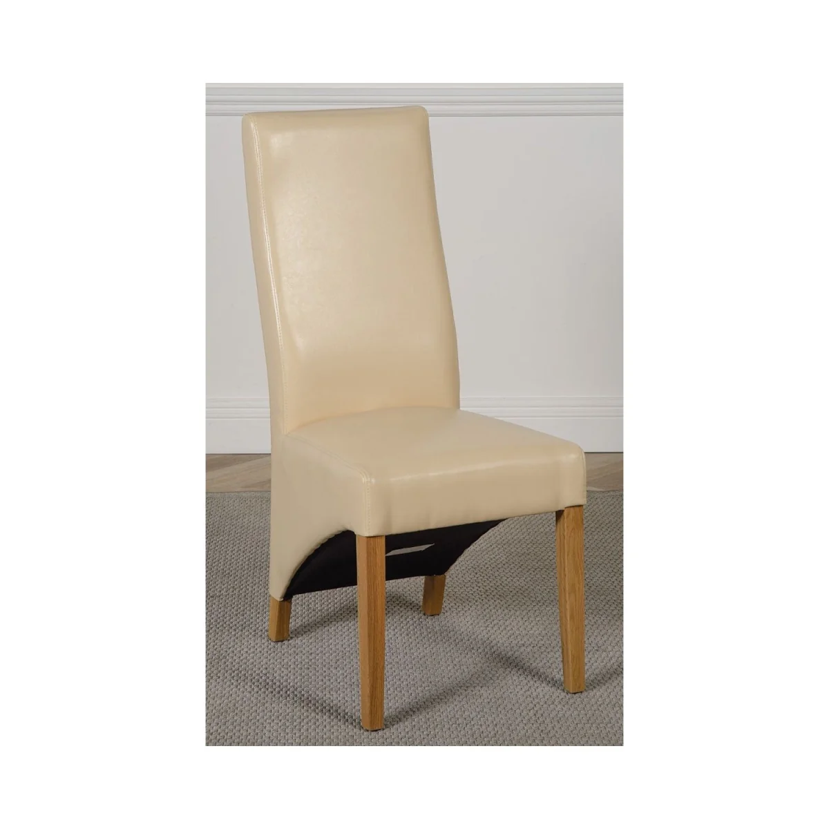 Hampton 120-160cm Oak Extending Dining Table and 4 Lola Leather Chairs - Black – image 24