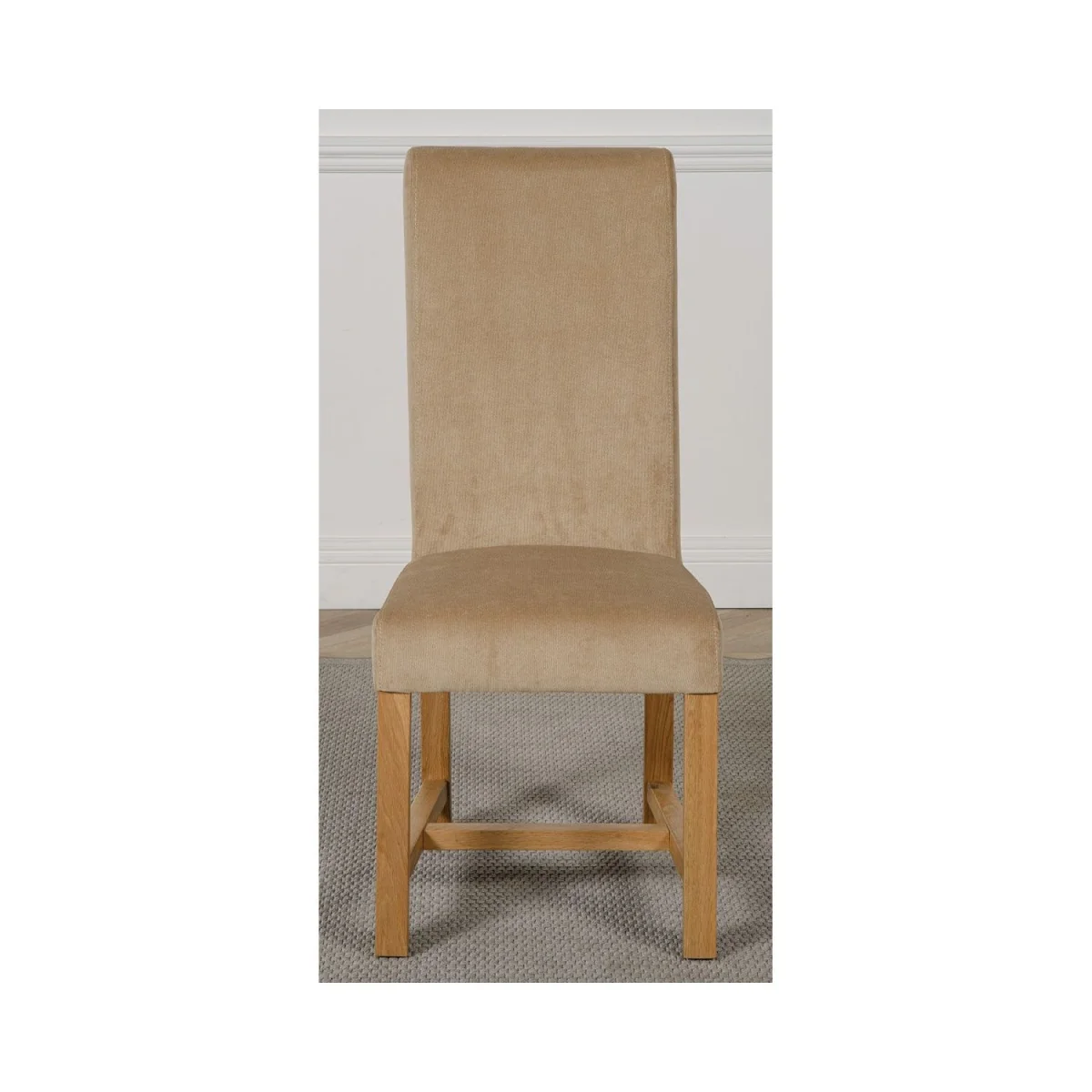 Oslo 180 x 90 cm Large Oak Dining Table and 6 Washington Fabric Chairs - Beige – image 14