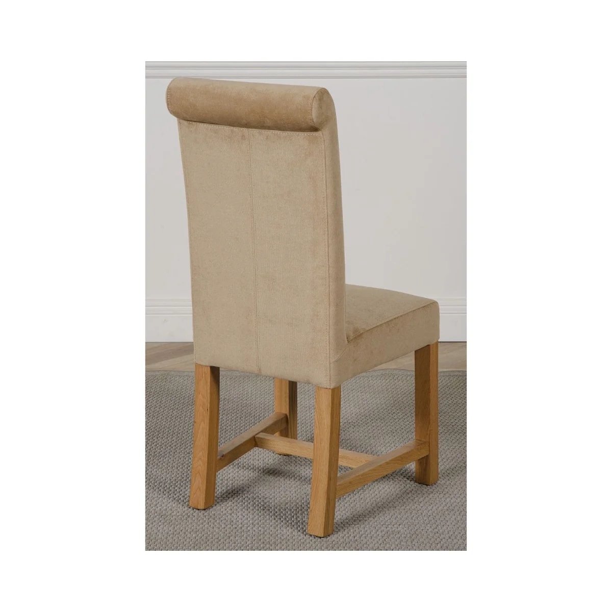 Oslo 180 x 90 cm Large Oak Dining Table and 6 Washington Fabric Chairs - Beige – image 17