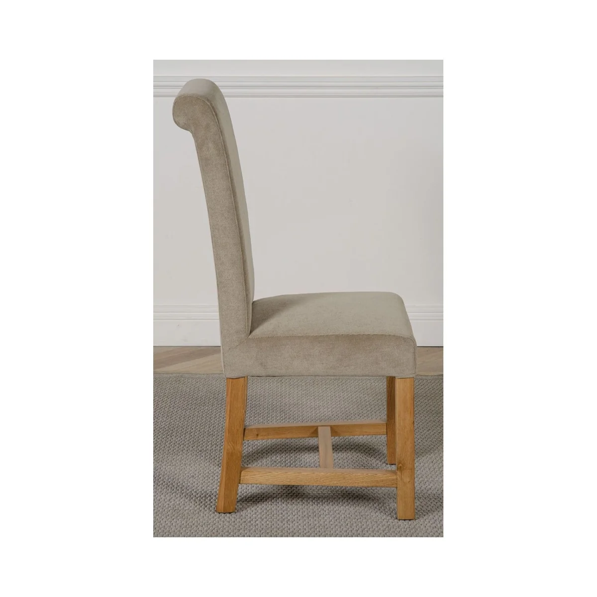 Oslo 180 x 90 cm Large Oak Dining Table and 6 Washington Fabric Chairs - Beige – image 23