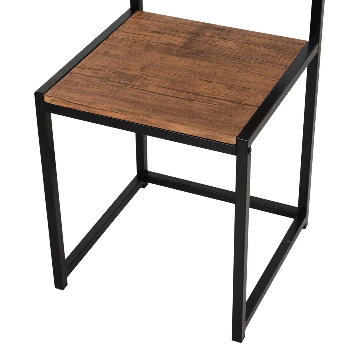 Lottopa Metal and Wooden Compact Dining Table and 2-Chair Set - Natural, Black – image 9