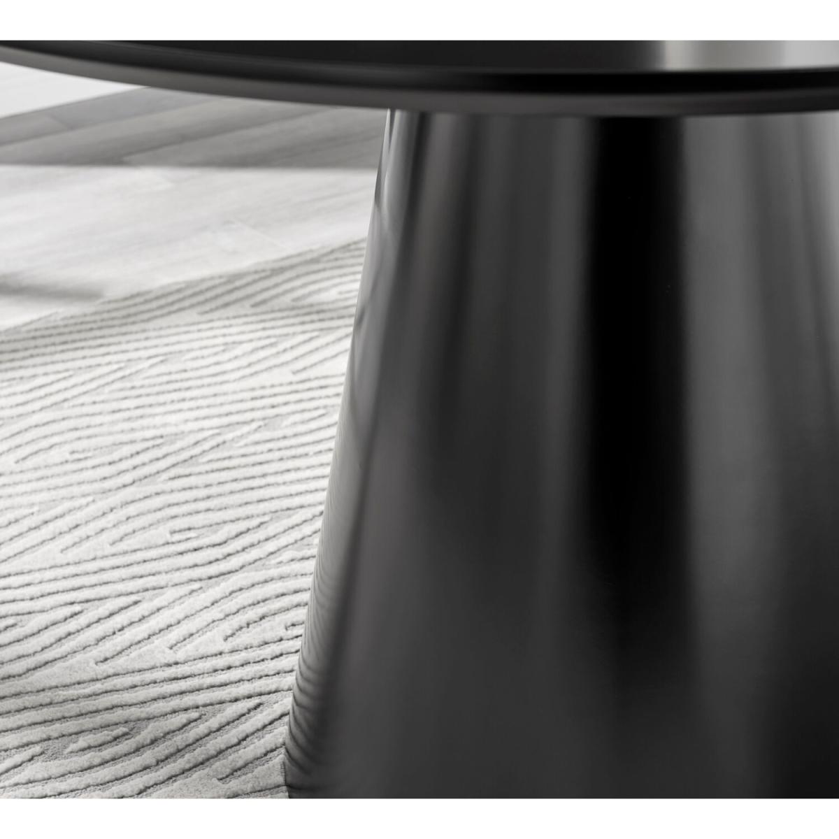 Palma Black Semi Gloss Round Dining Table and 4 Corona Gold Leg Chairs - White – image 13