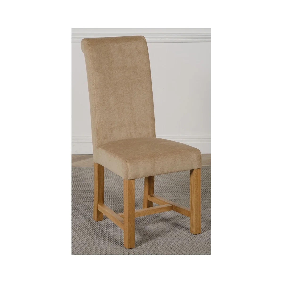 Hampton 120-160cm Oak Extending Dining Table and 6 Washington Fabric Chairs - Beige – image 24