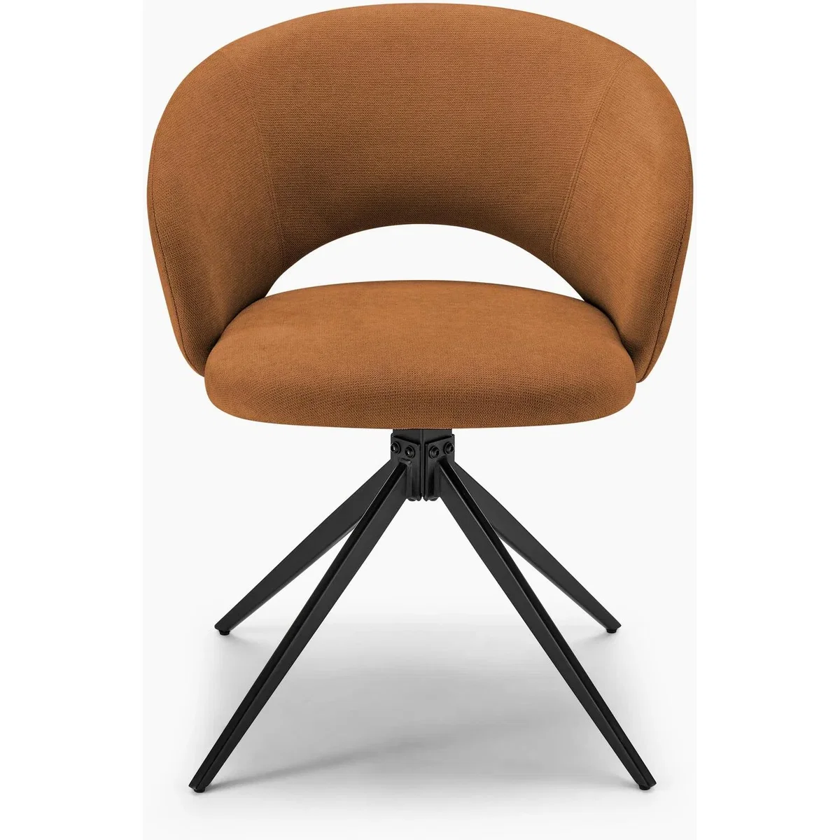 Adley Round Grey Concrete Effect Dining Table 4 Anika Swivel Chairs - Terracotta – image 8
