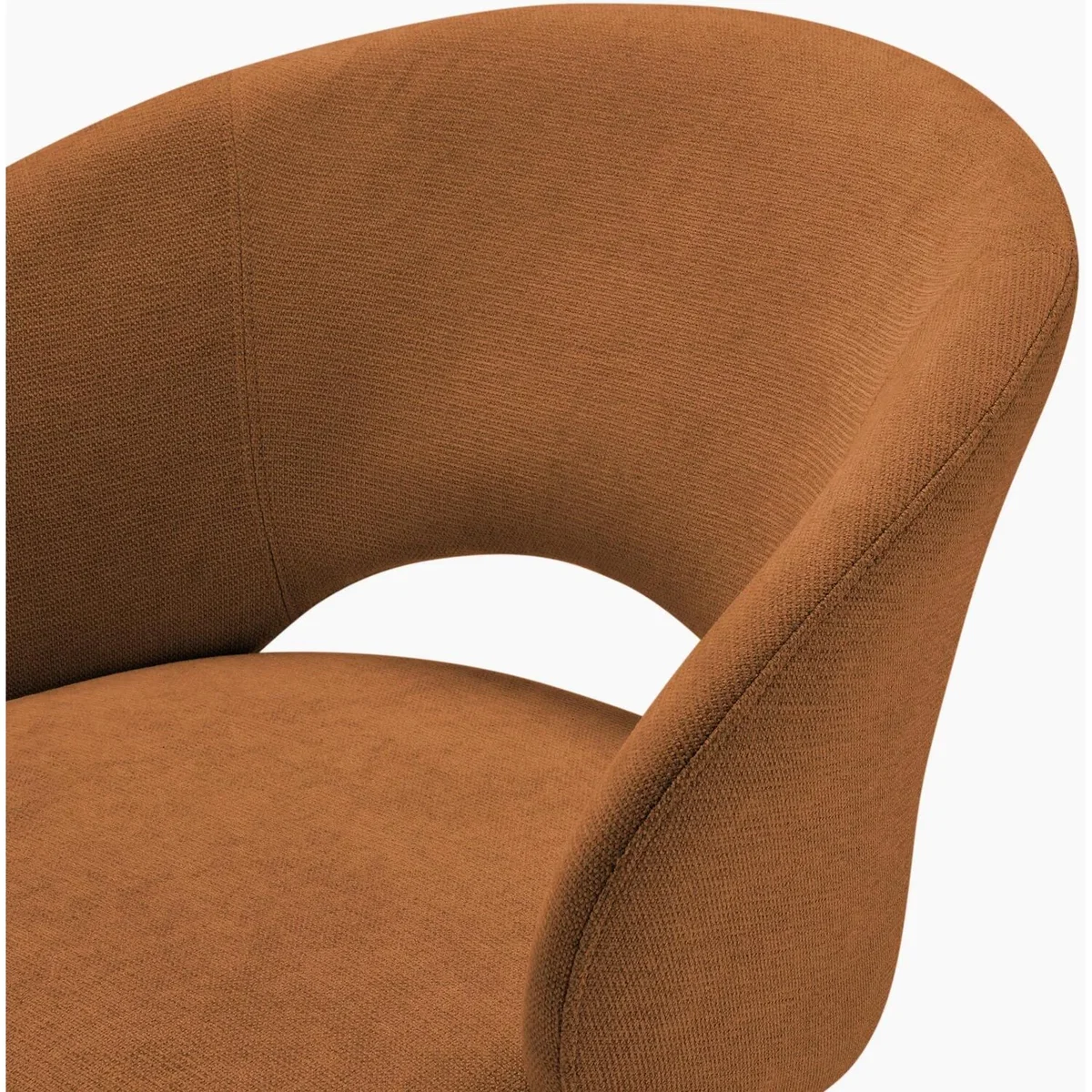 Adley Round Grey Concrete Effect Dining Table 4 Anika Swivel Chairs - Terracotta – image 9