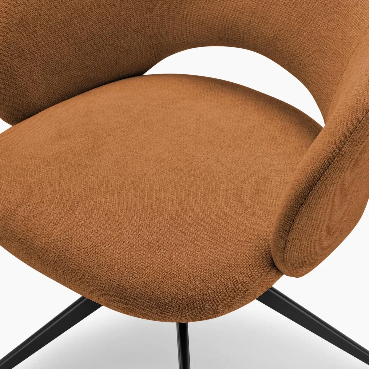 Adley Round Grey Concrete Effect Dining Table 4 Anika Swivel Chairs - Terracotta – image 10