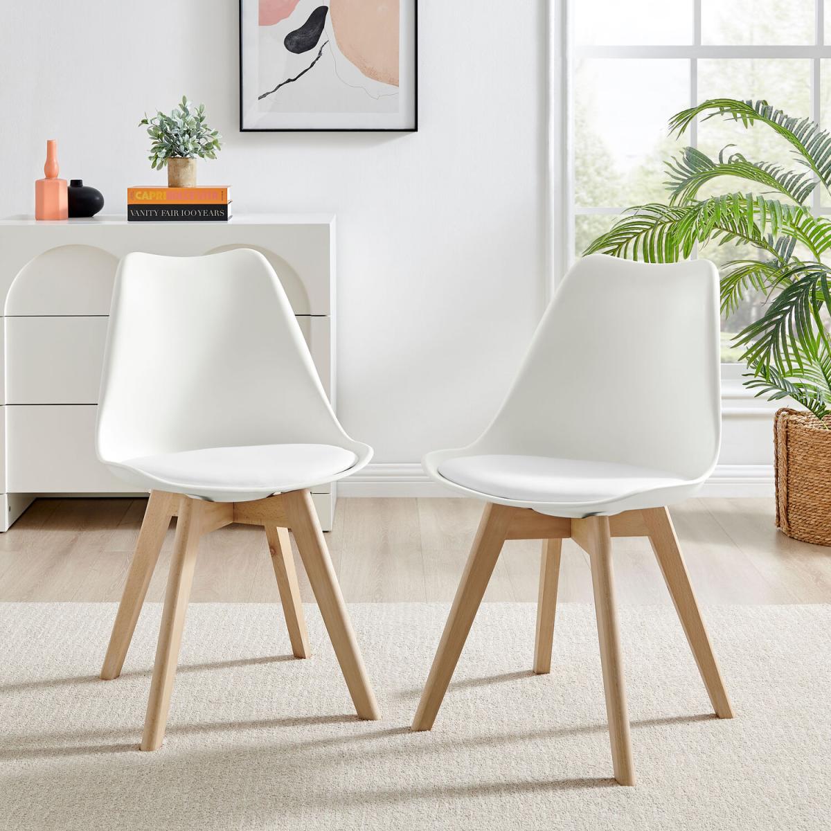 Malmo Glass and Wooden Leg Dining Table 4 Stockholm Wooden Leg Chairs - White – image 14