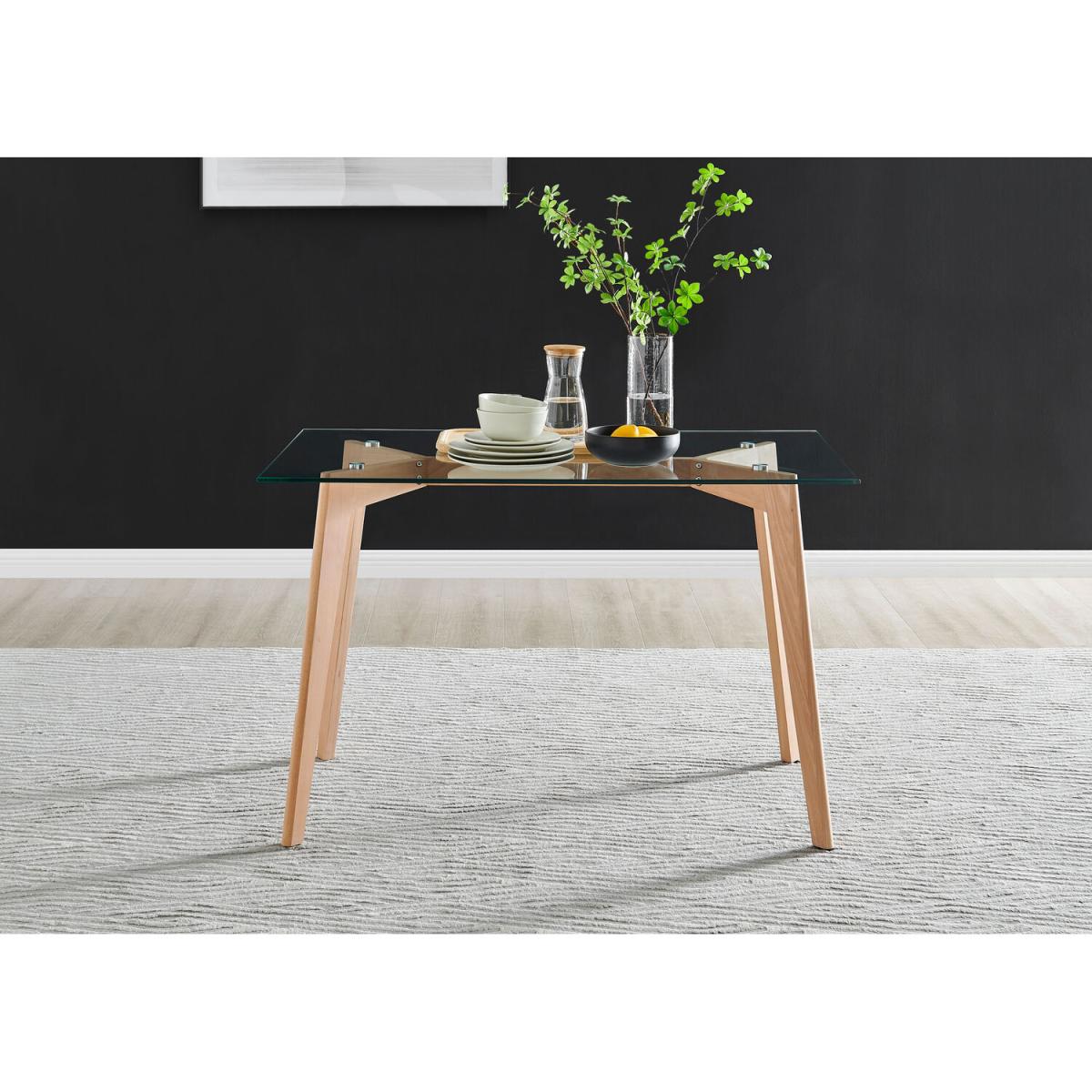 Malmo Glass and Wooden Leg Dining Table 4 Stockholm Wooden Leg Chairs - White – image 8