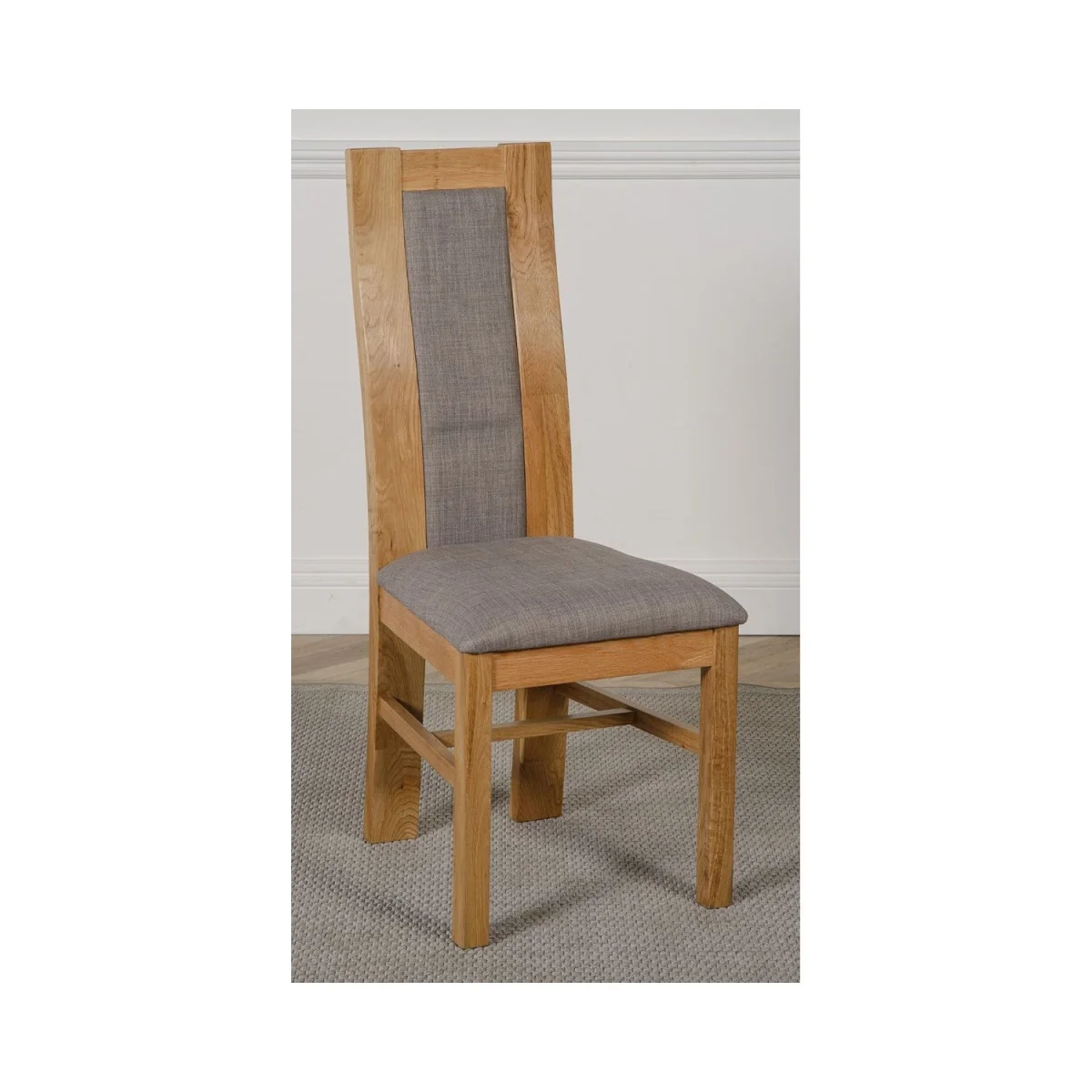 Hampton 120-160cm Oak Extending Dining Table and 6 Stanford Chairs - Brown – image 11