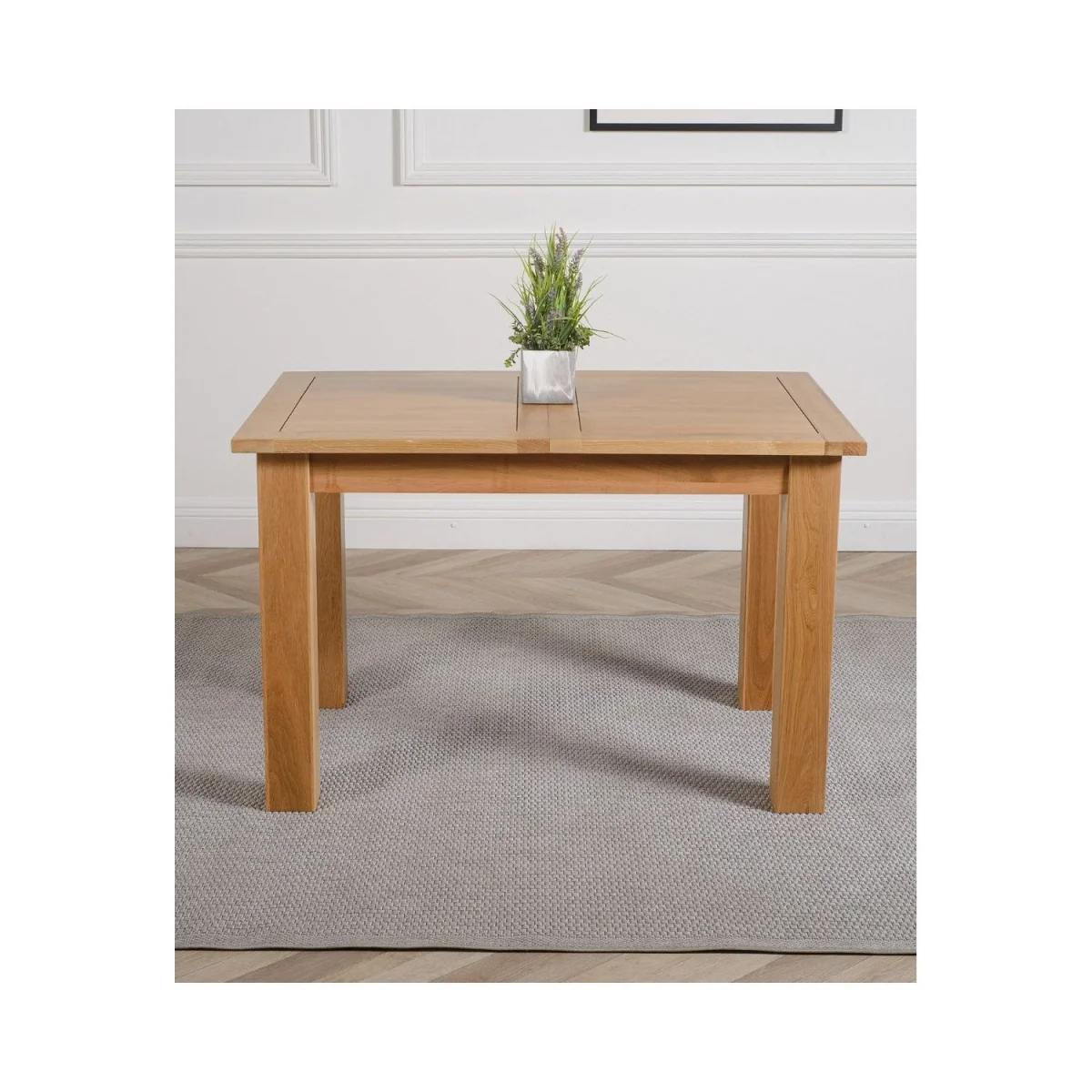 Hampton 120-160cm Oak Extending Dining Table and 6 Stanford Chairs - Brown – image 3