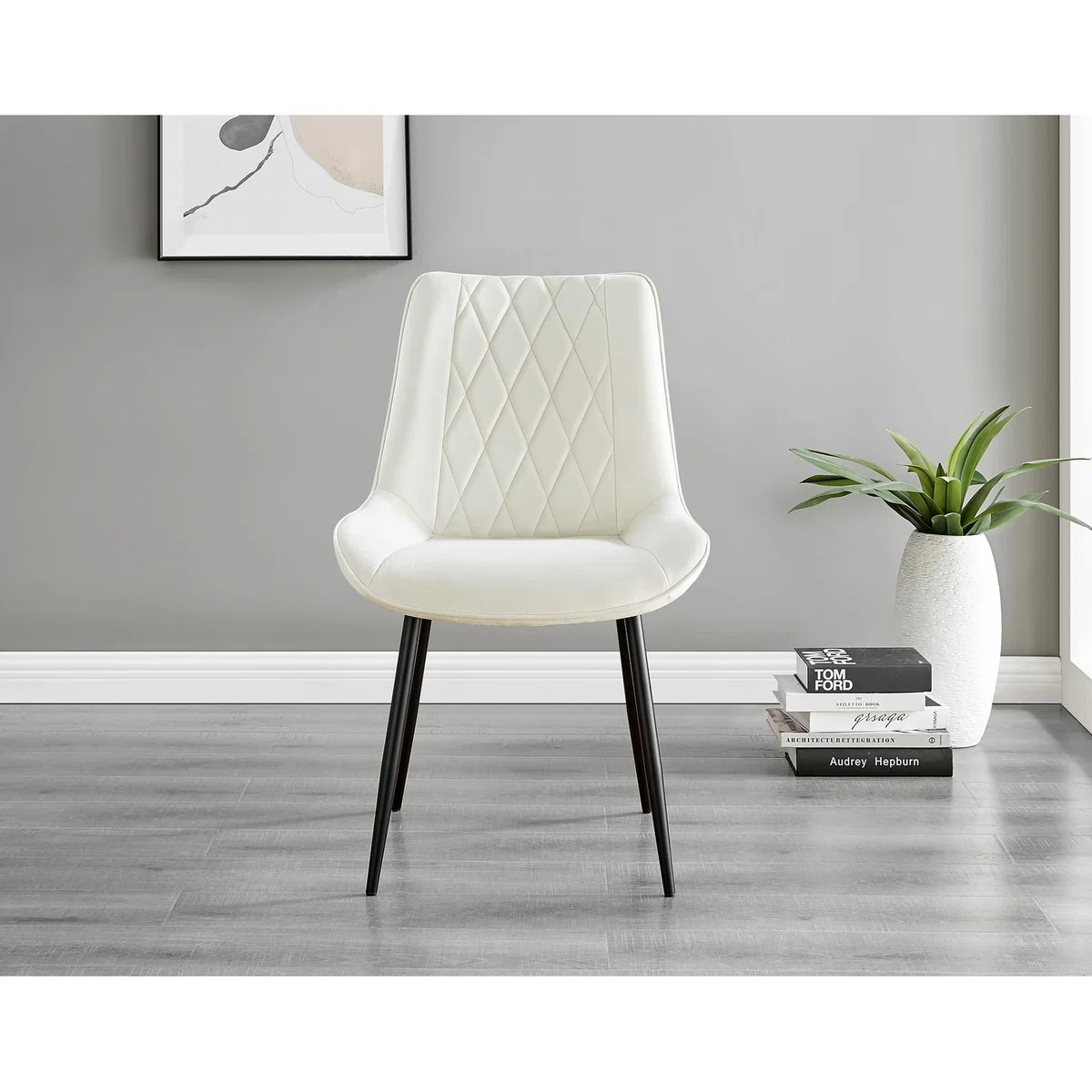 Kylo Brown Wood Effect Dining Table 6 Pesaro Black Leg Chairs - Blue – image 39