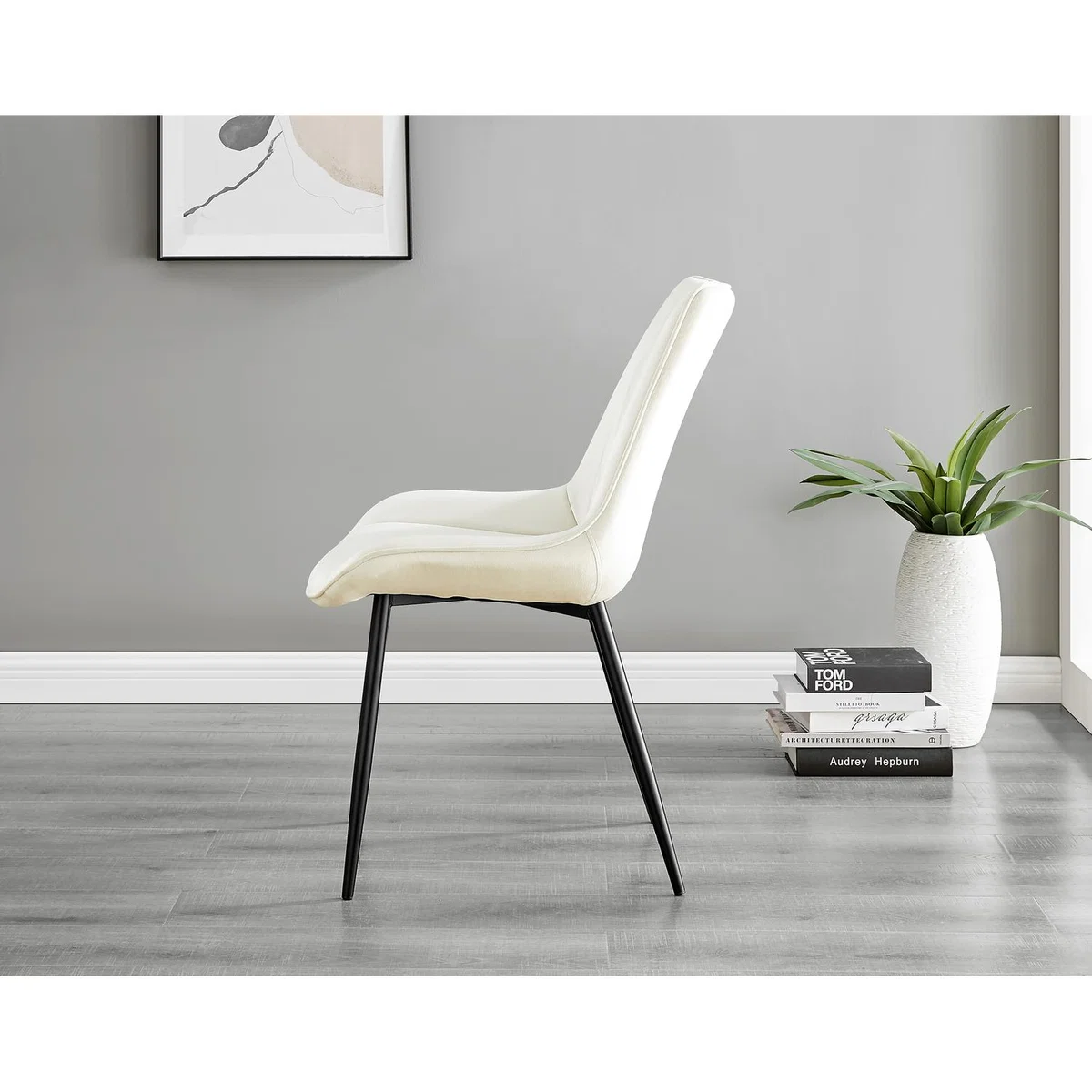 Kylo Brown Wood Effect Dining Table 6 Pesaro Black Leg Chairs - Blue – image 40